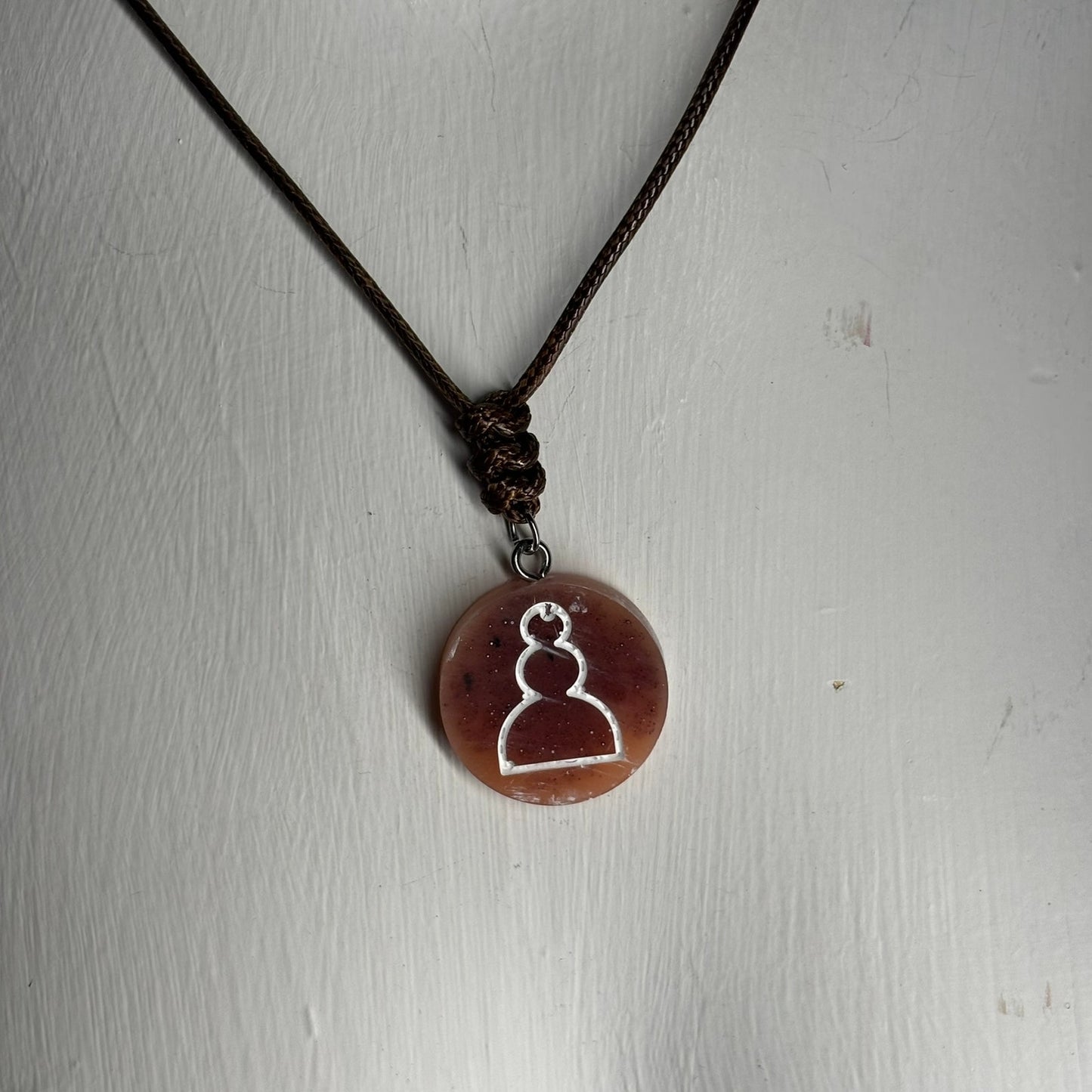 Sploosh Brown Pawn - Handmade Resin Chess Necklace