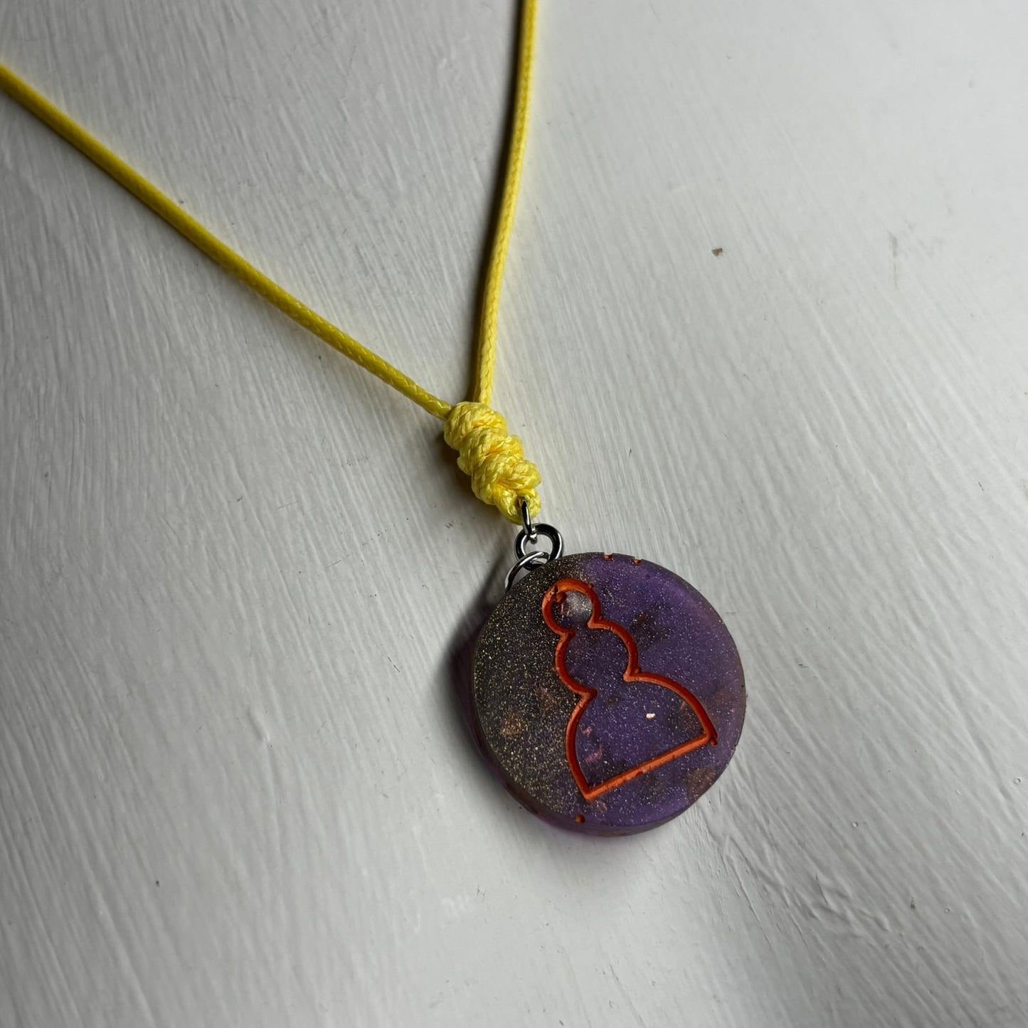 Purple Pawn - Handmade Resin Chess Necklace