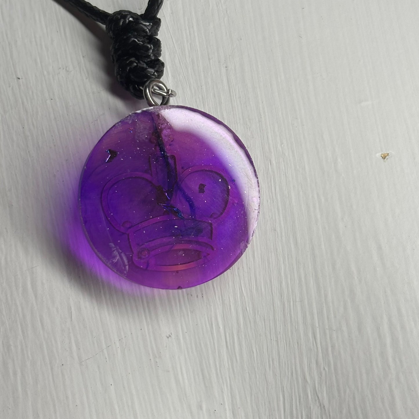 Purple Pink King - Handmade Resin Chess Necklace