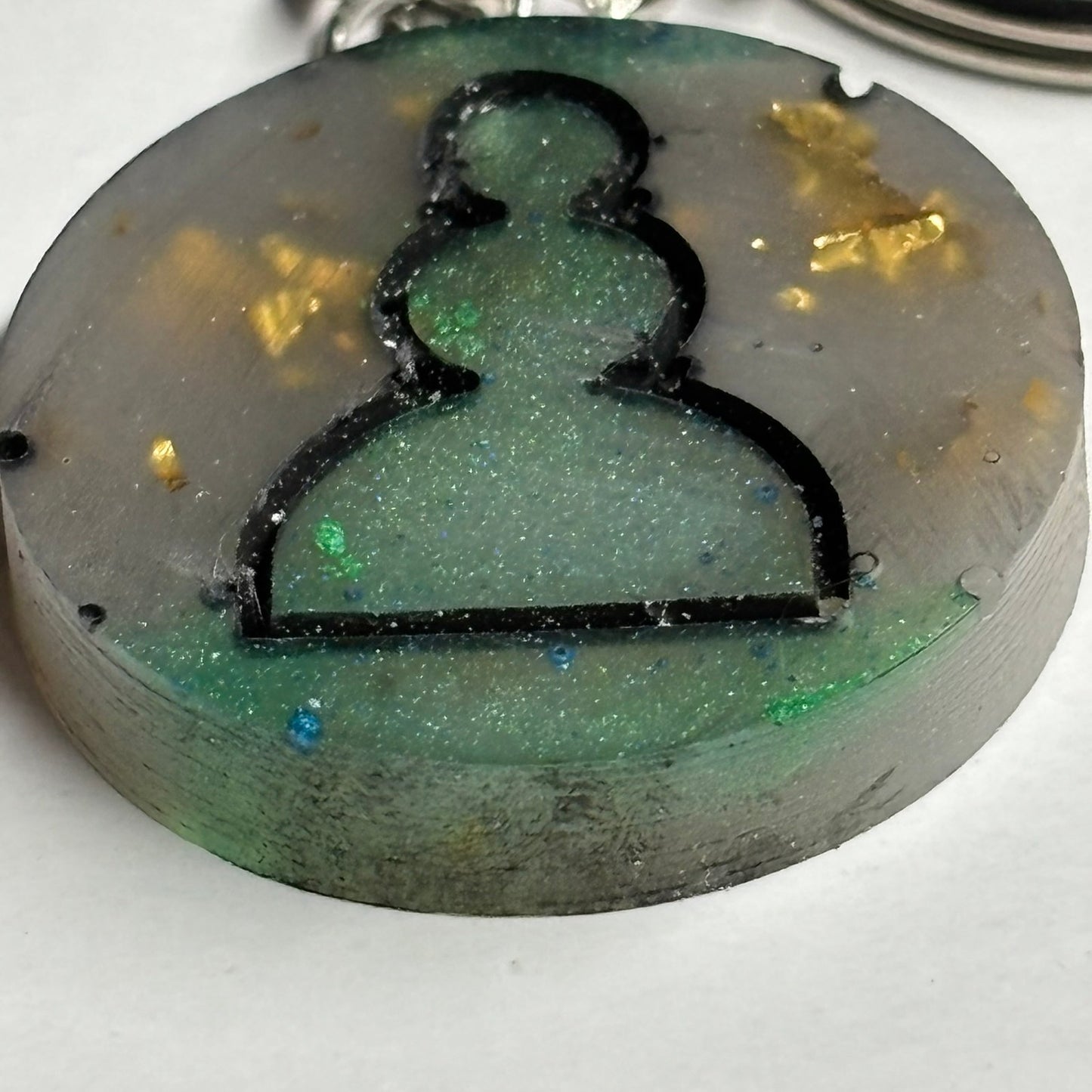 Green Royal Pawn Mix - Handmade Resin Keychain