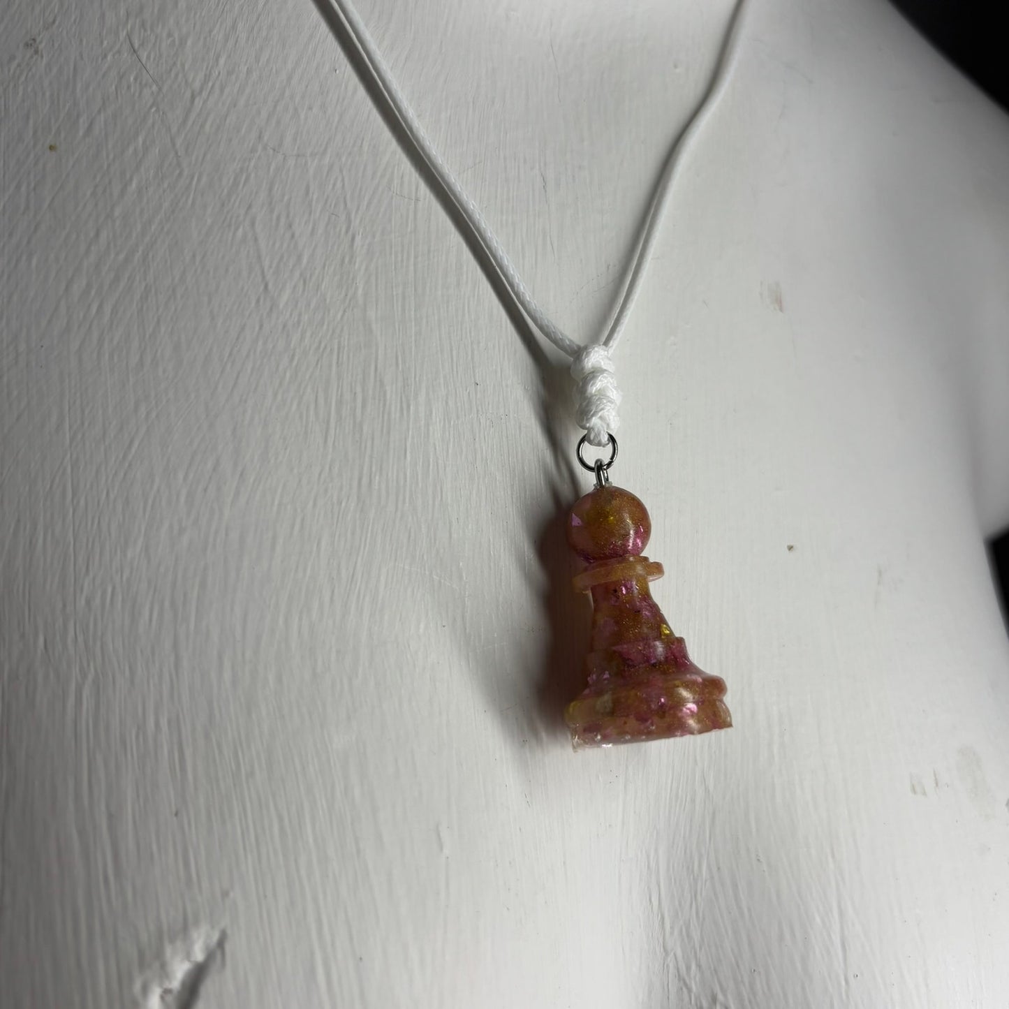 Royal Crystal Pawn - Handmade Resin Chess Necklace