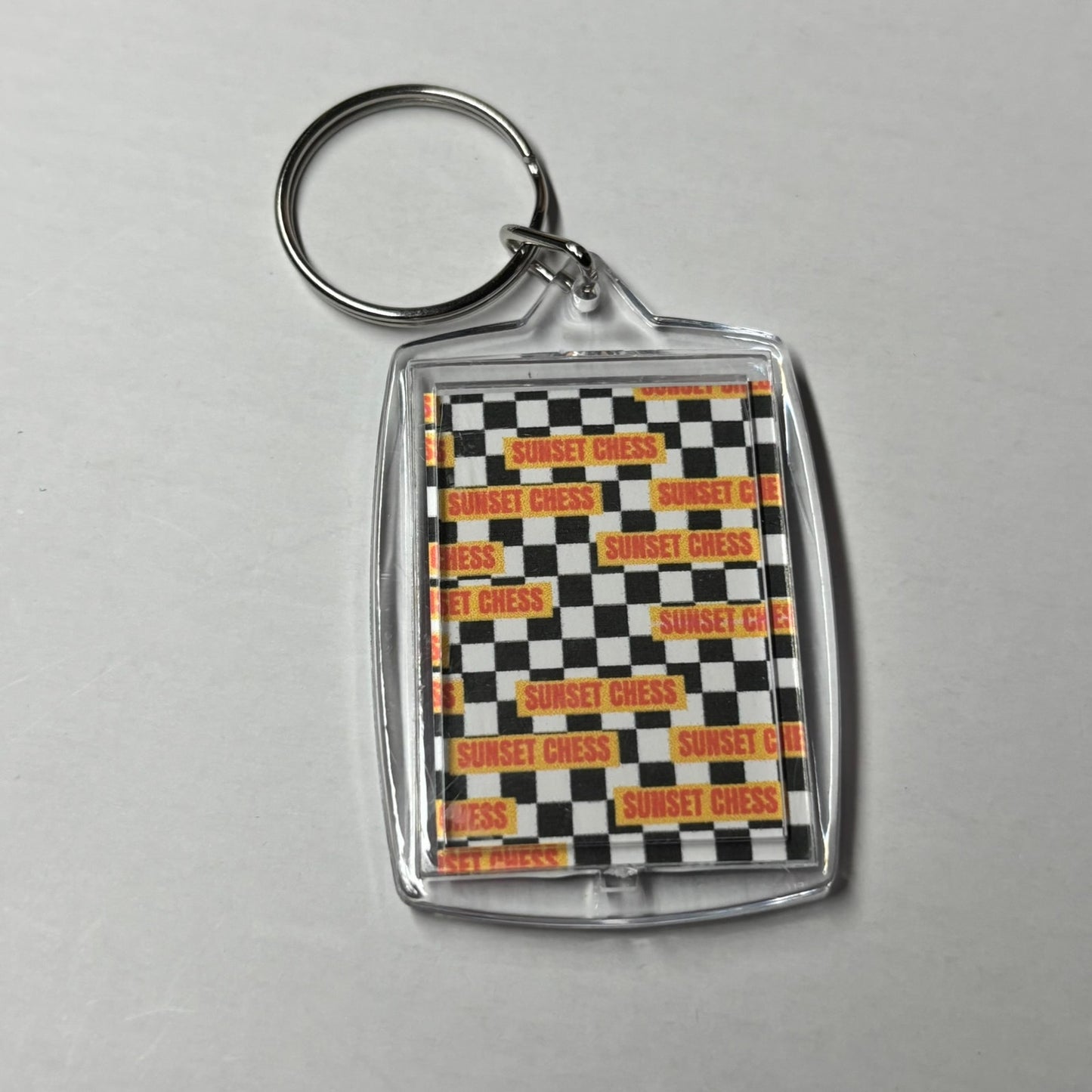 Pink Crystals - Sunset Chess Photo Keychain