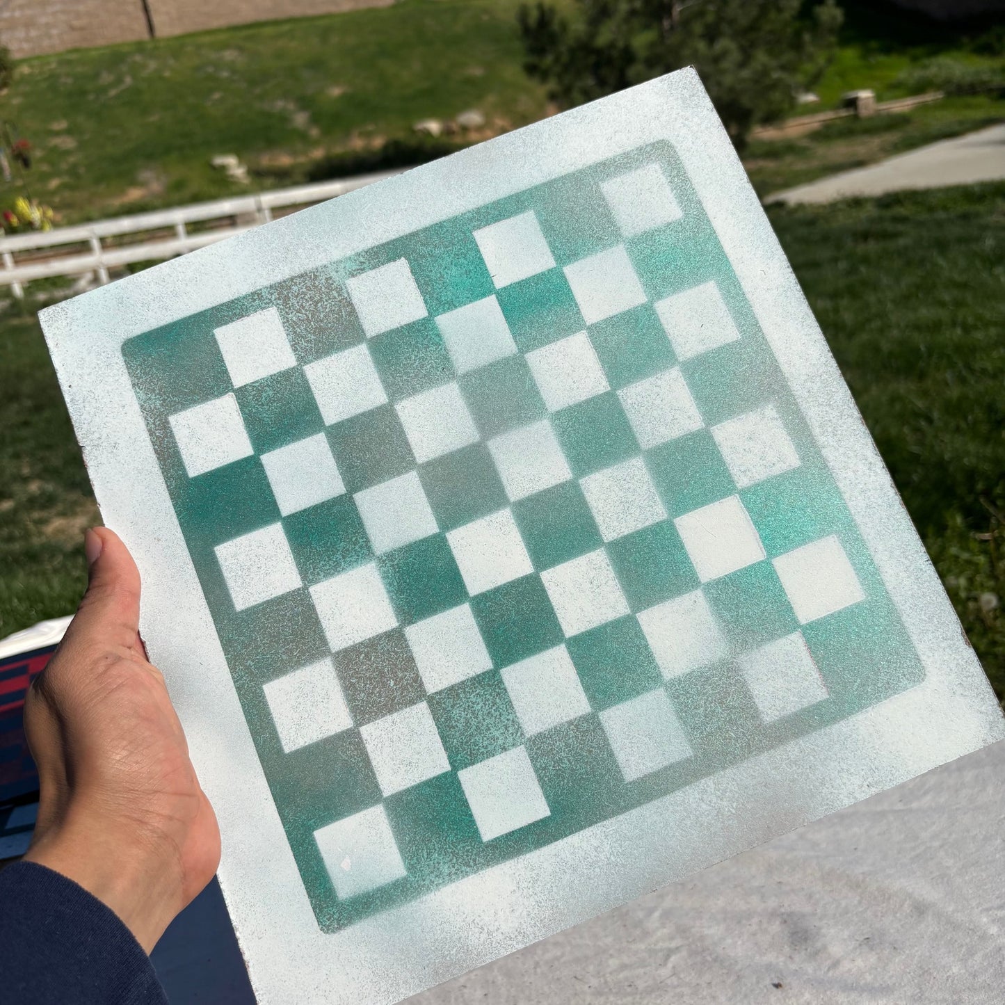 Simplistic Green - Painted Chess Set