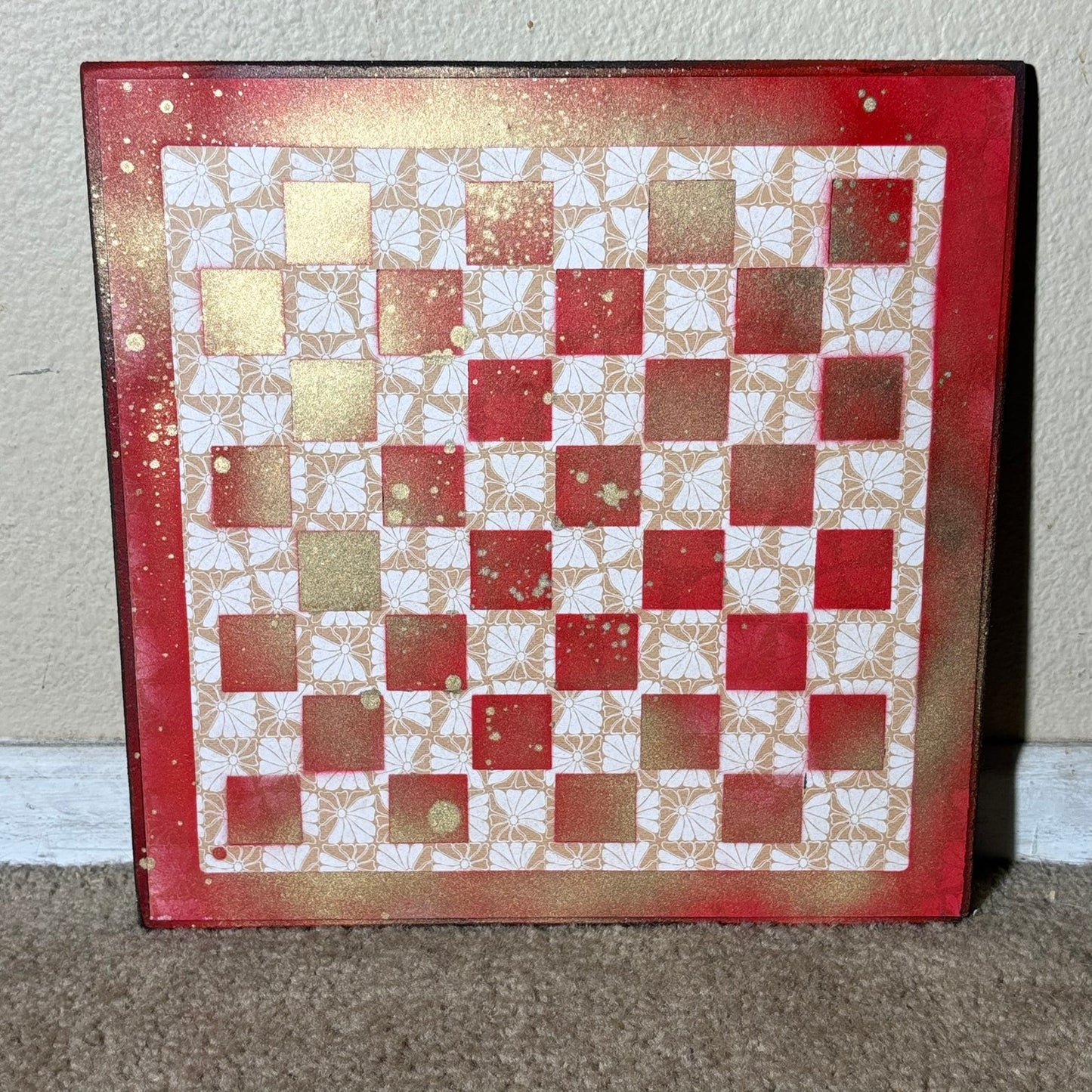 Golden Fire Red - Scrapbook Chess Board