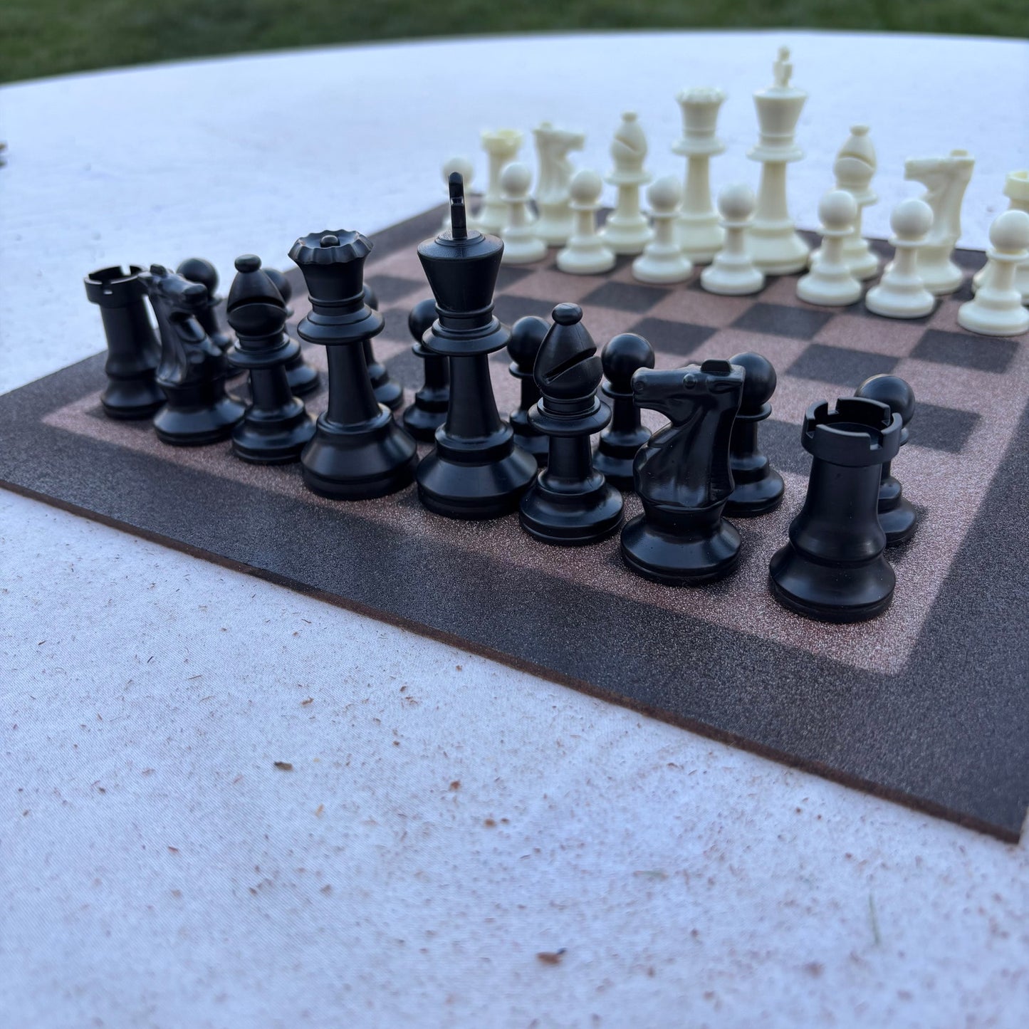 Simple Brown - Painted Chess Set