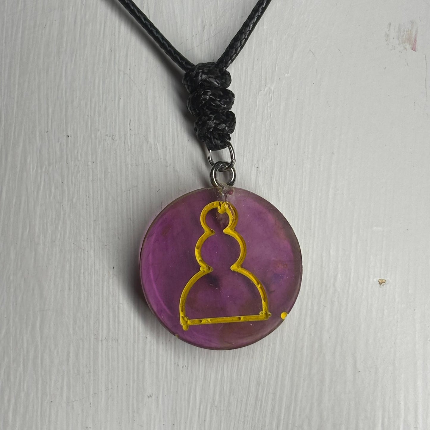 Translucent Purple Pawn - Handmade Resin Chess Necklace