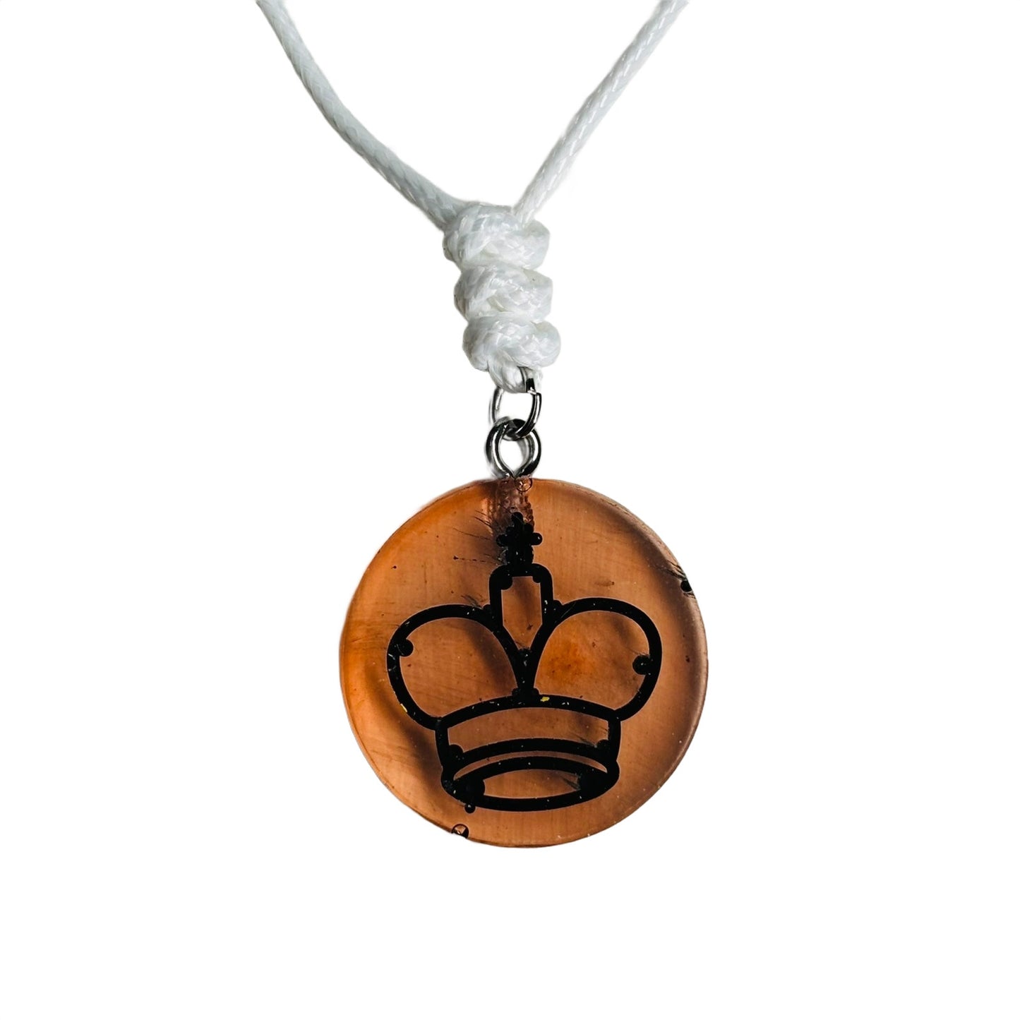 Translucent Orange King - Handmade Resin Chess Necklace