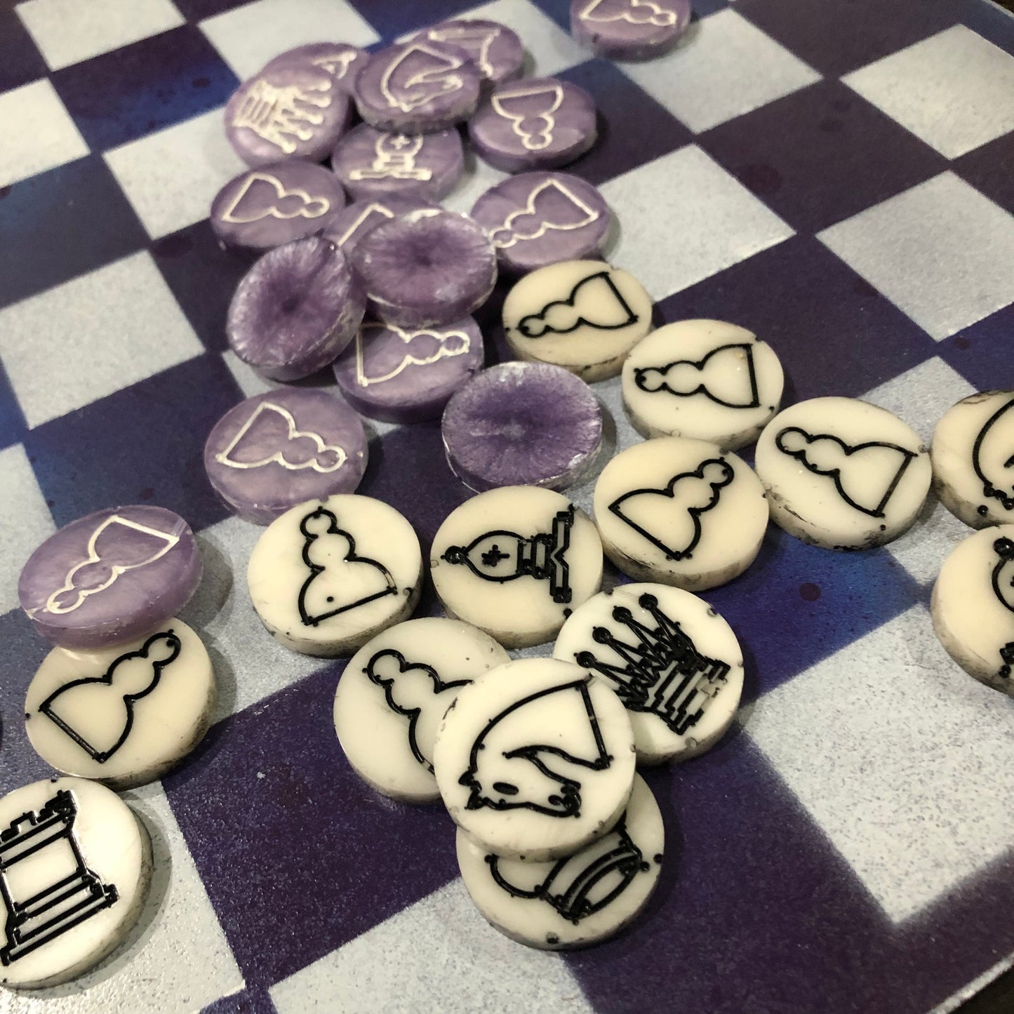 Dark Purple - Painted Chess Set