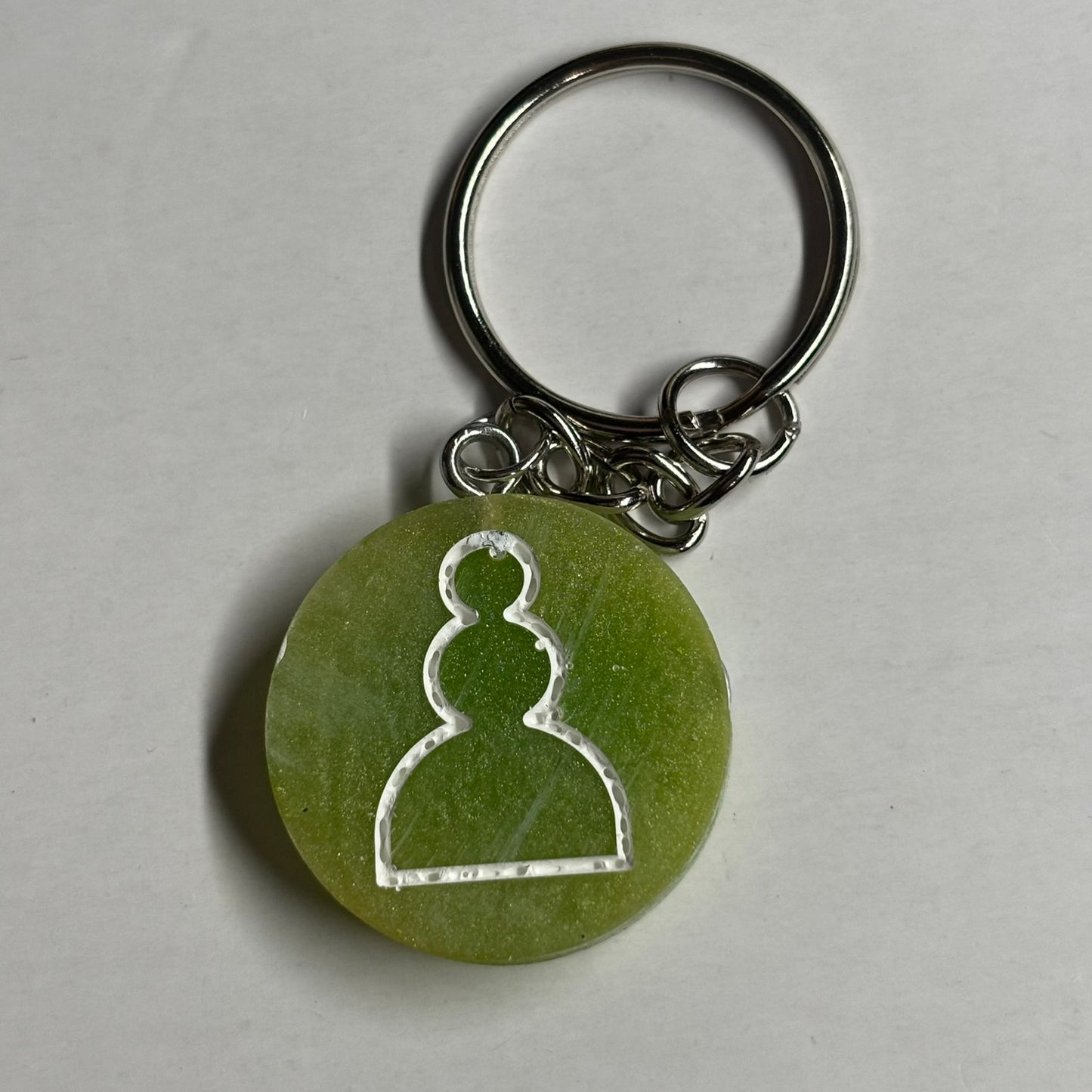 Lime Green Pawn - Handmade Resin Keychain