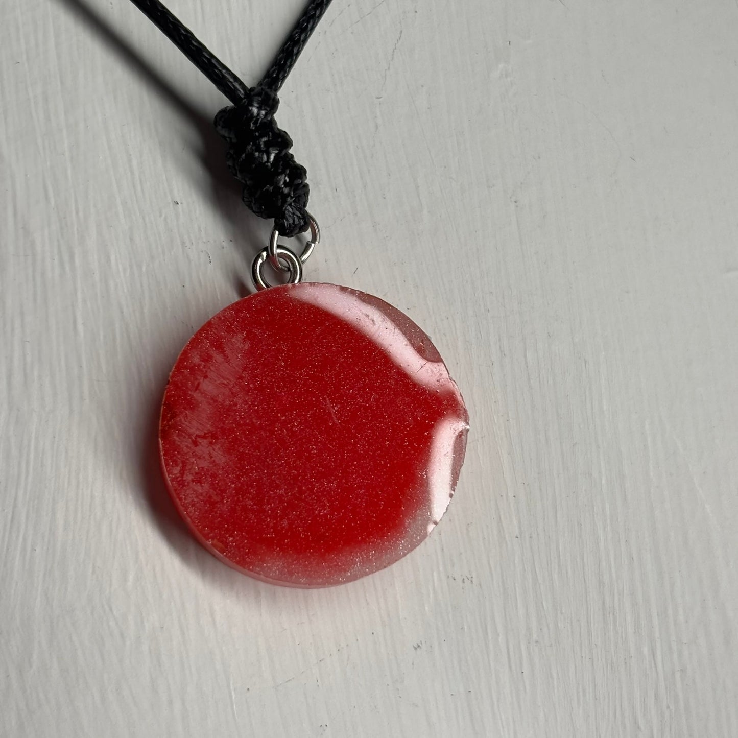 Candy Red Bishop - Handmade Resin Chess Necklace - Flat Edition