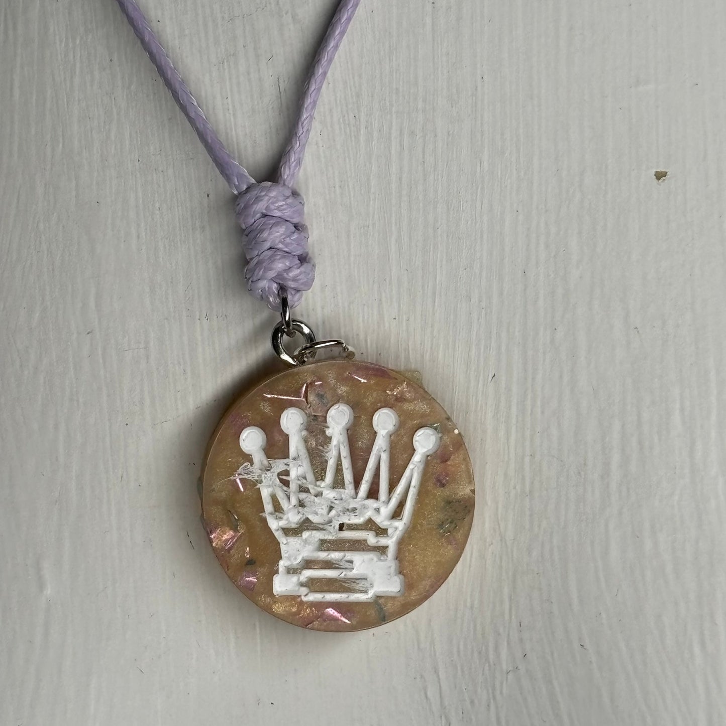 Yellow Queen - Handmade Resin Chess Necklace