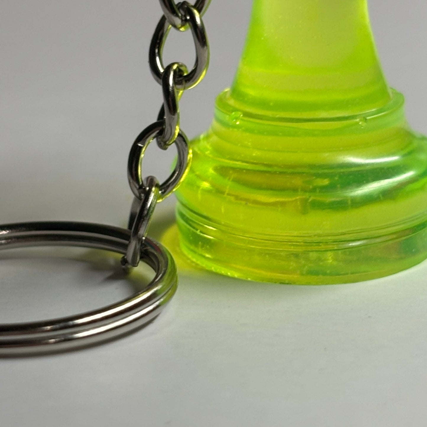 Lime Green Rook - Handmade Resin Keychain