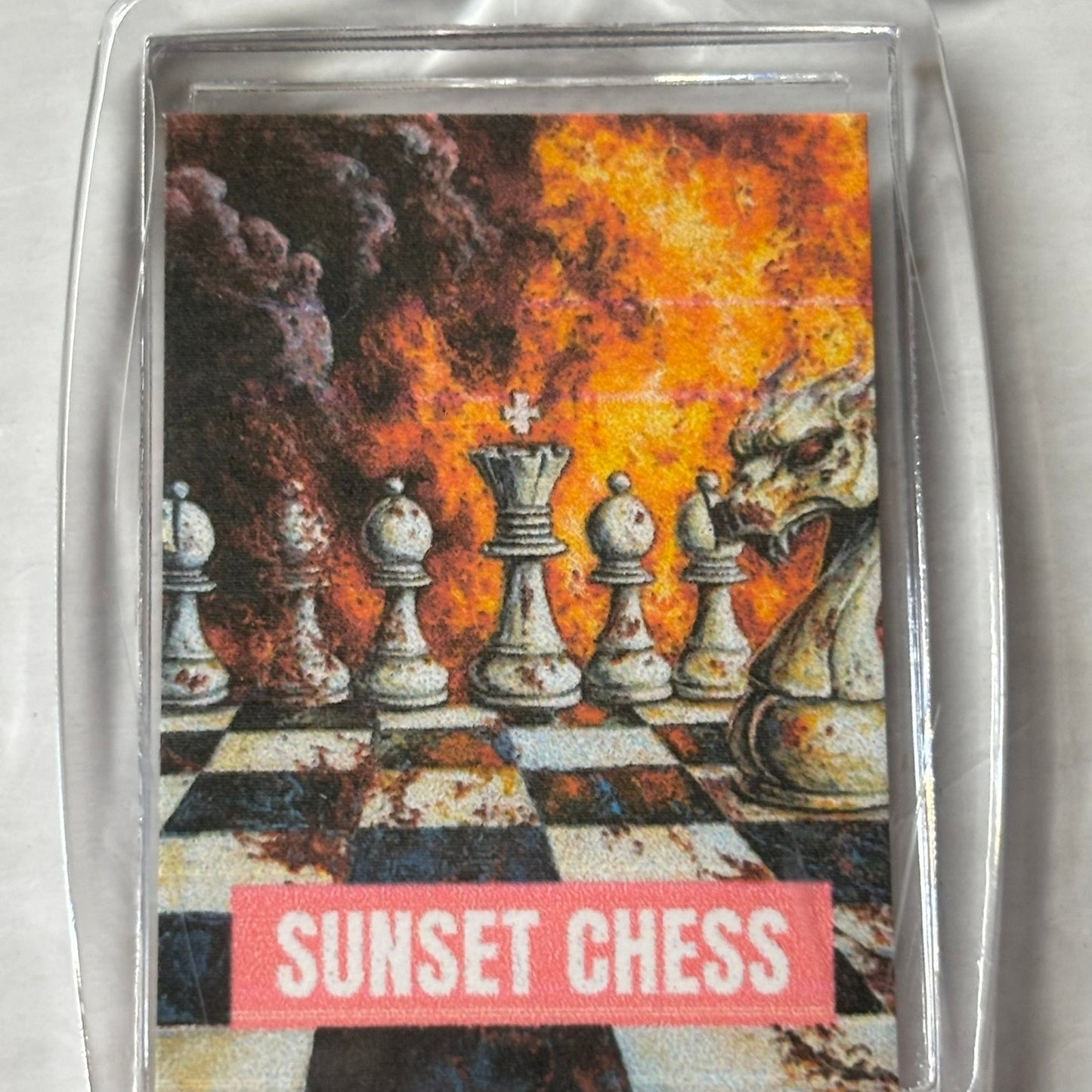Fire Ablaze - Chess  Photo Keychain