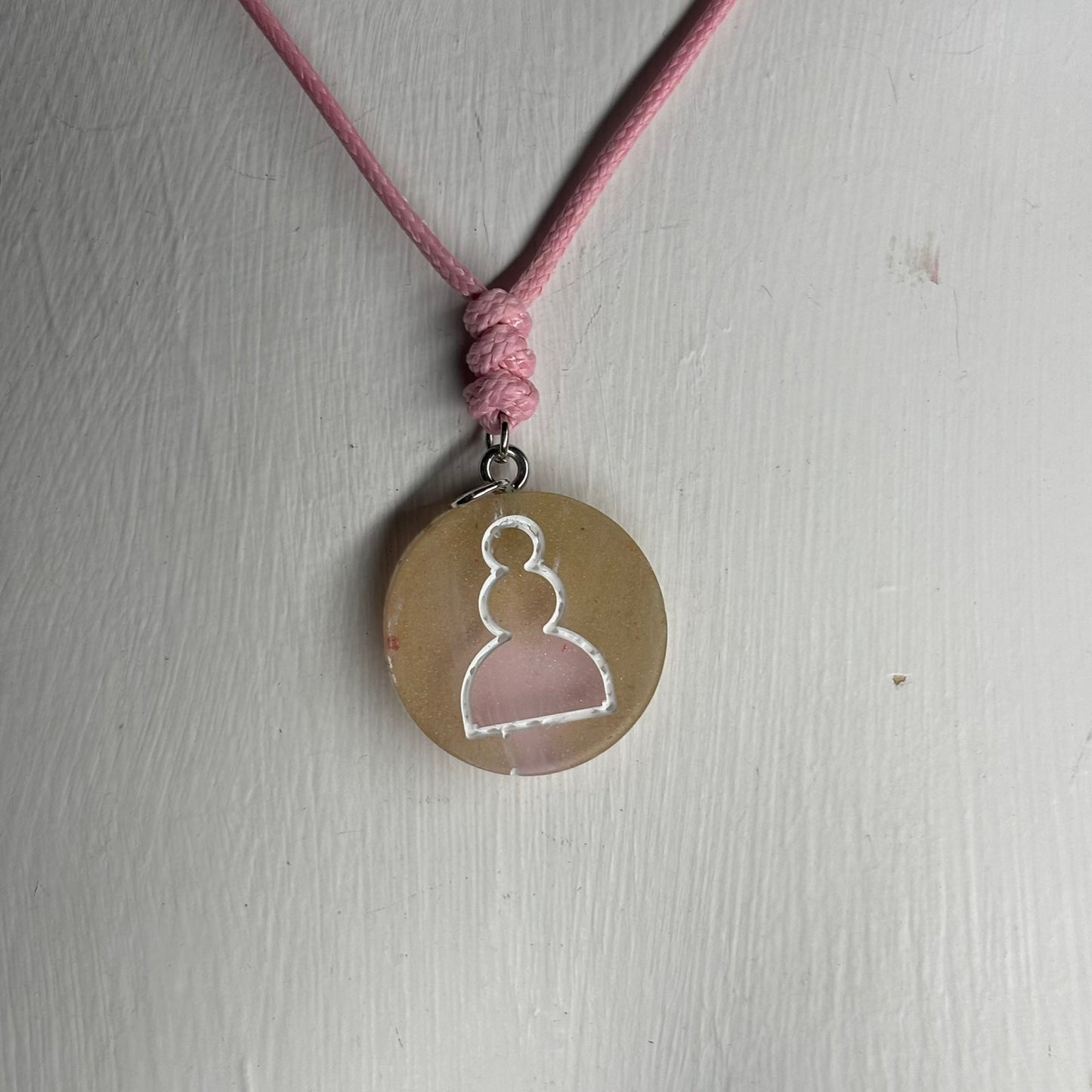 Sand Pink Pawn - Handmade Resin Chess Necklace