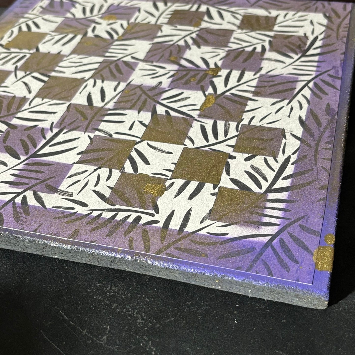 Purple Gold White - Scrapbook Chess Board