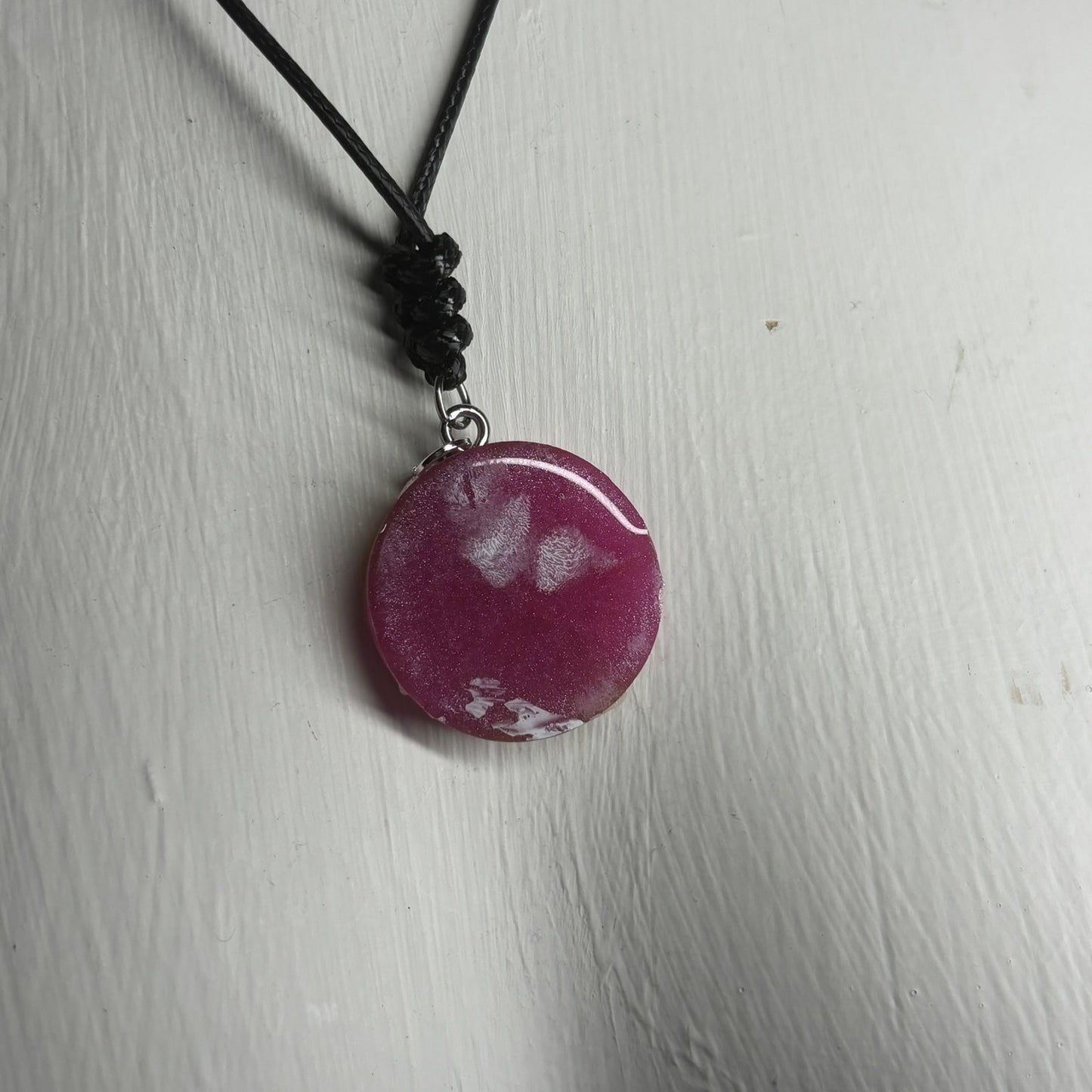 Pink & Green Knight - Handmade Resin Chess Necklace