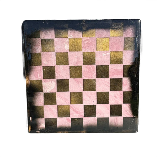 Pink Gold Mesh - Resin Coated Chess Board