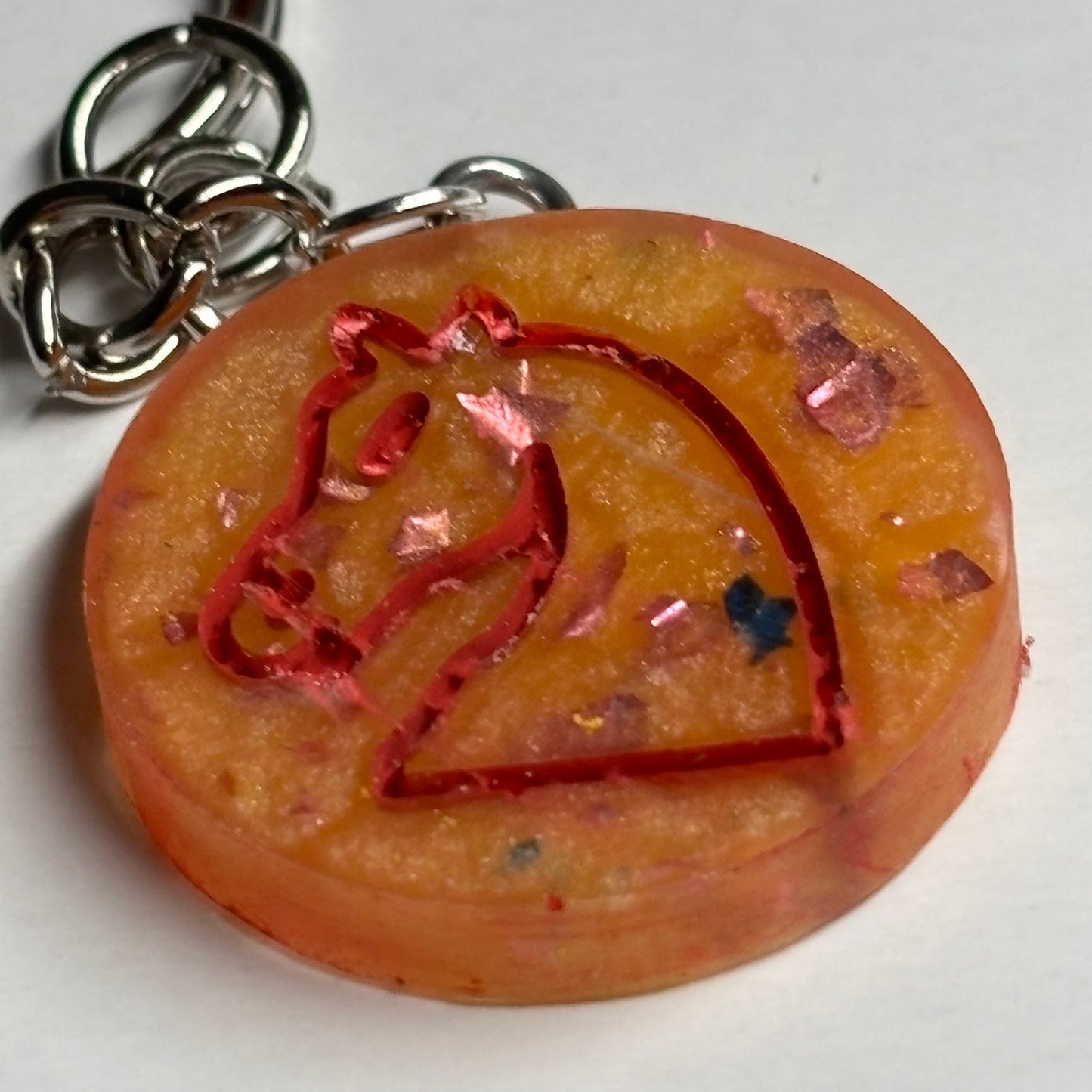 Flaming Knight - Handmade Resin Keychain