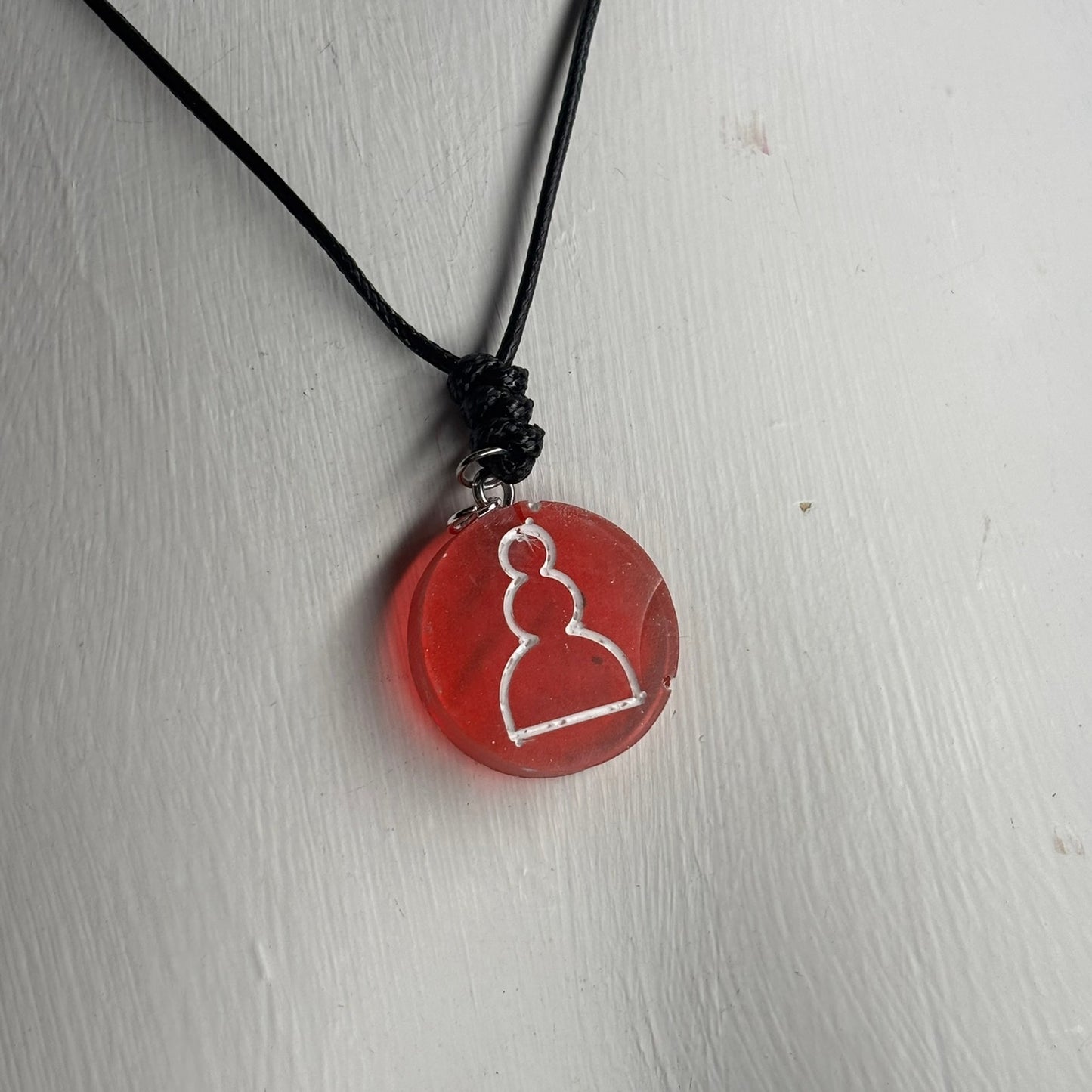 Cherry Pawn - Handmade Resin Chess Necklace