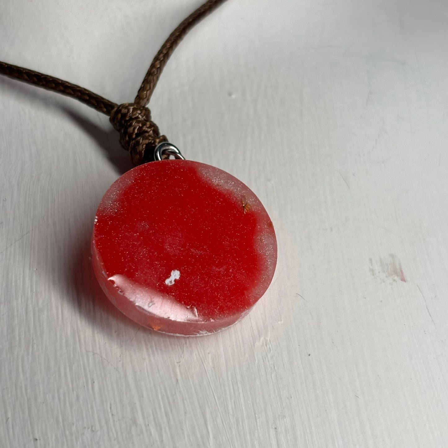 Vintage Red Pawn - Handmade Resin Chess Necklace