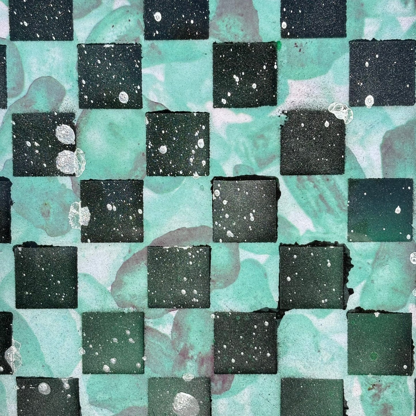 Cosmic Green - Resin Coated Chess Board