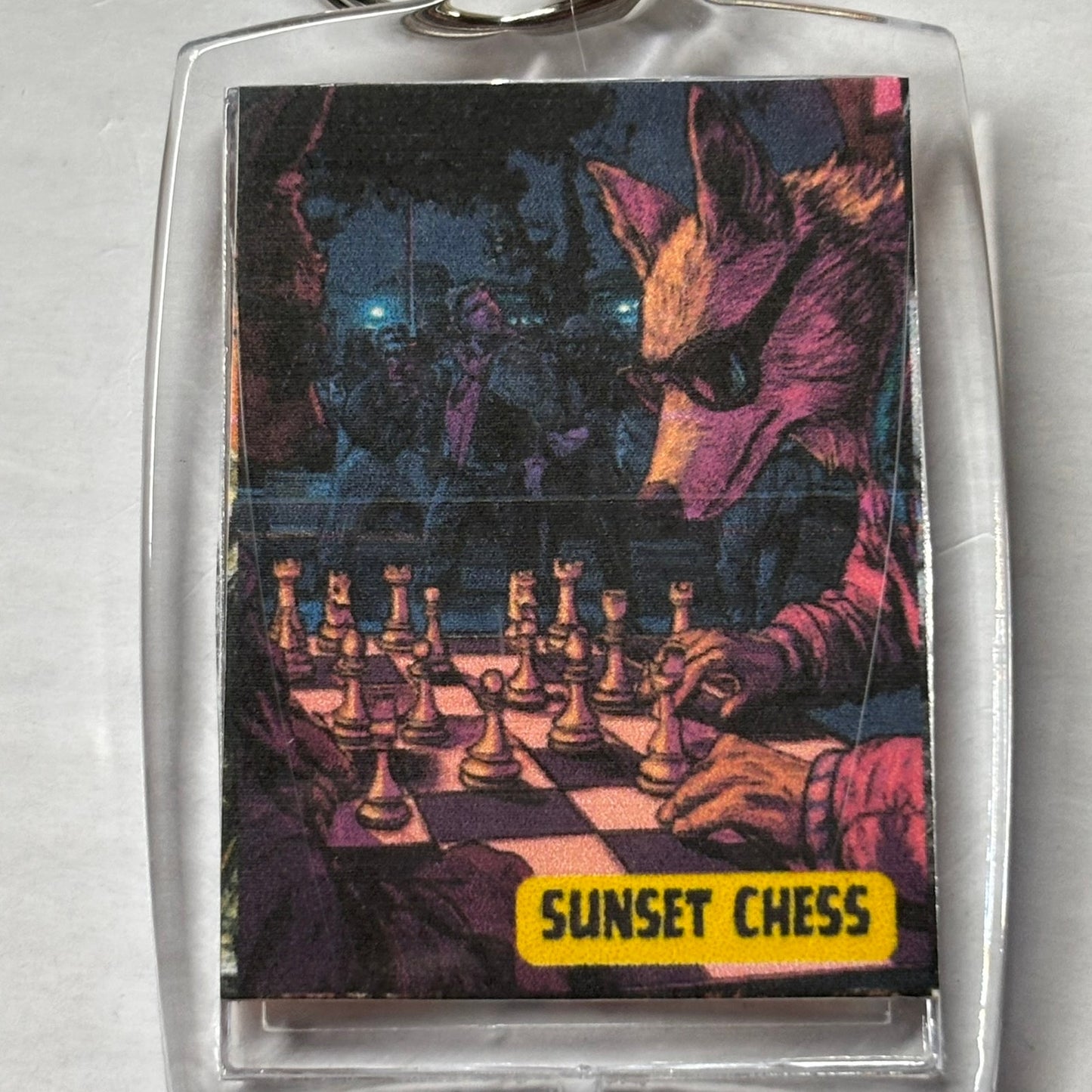 Cool Wolf - Chess  Photo Keychain