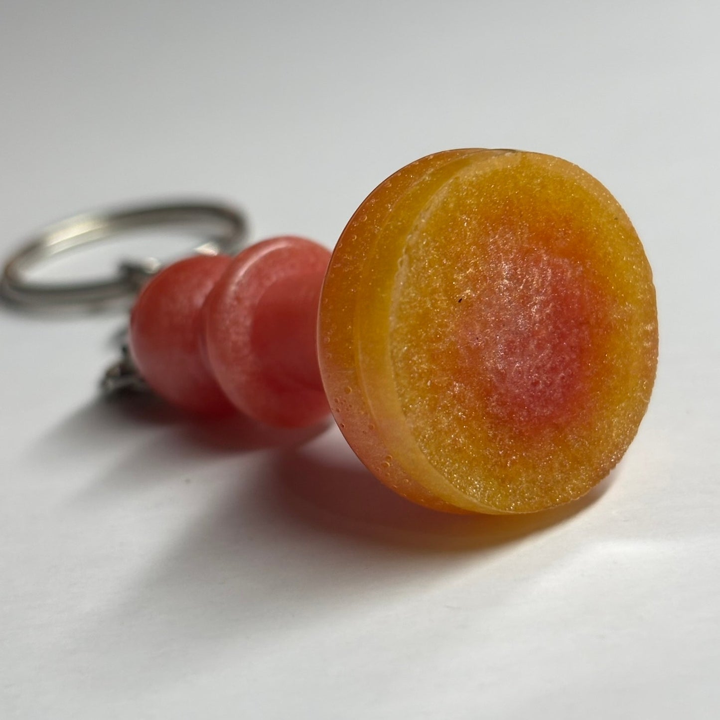 Sunset Peach Bishop - Handmade Resin Keychain