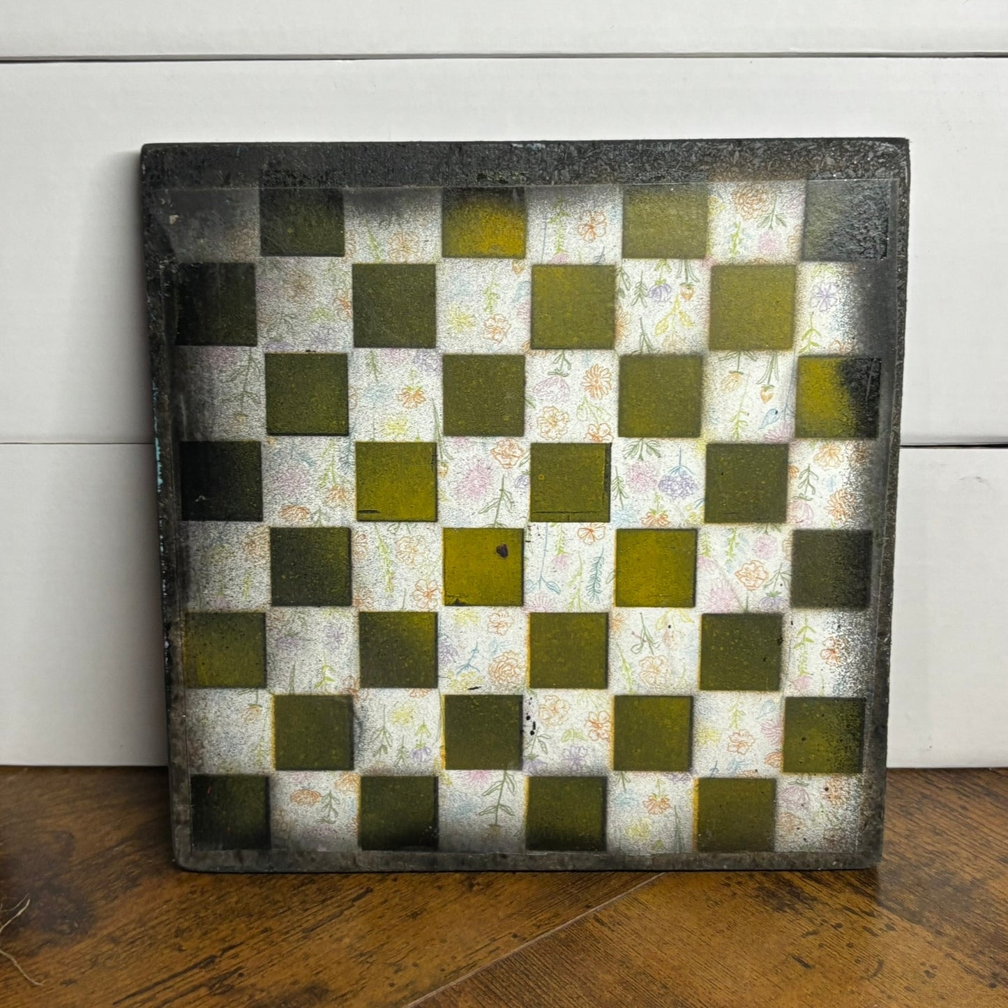 Chrome Color Smudge - Painted Double Sided Chess Board