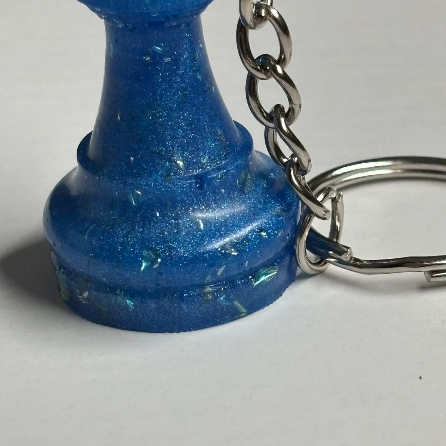 Blue Crystal Rook - Handmade Resin Keychain