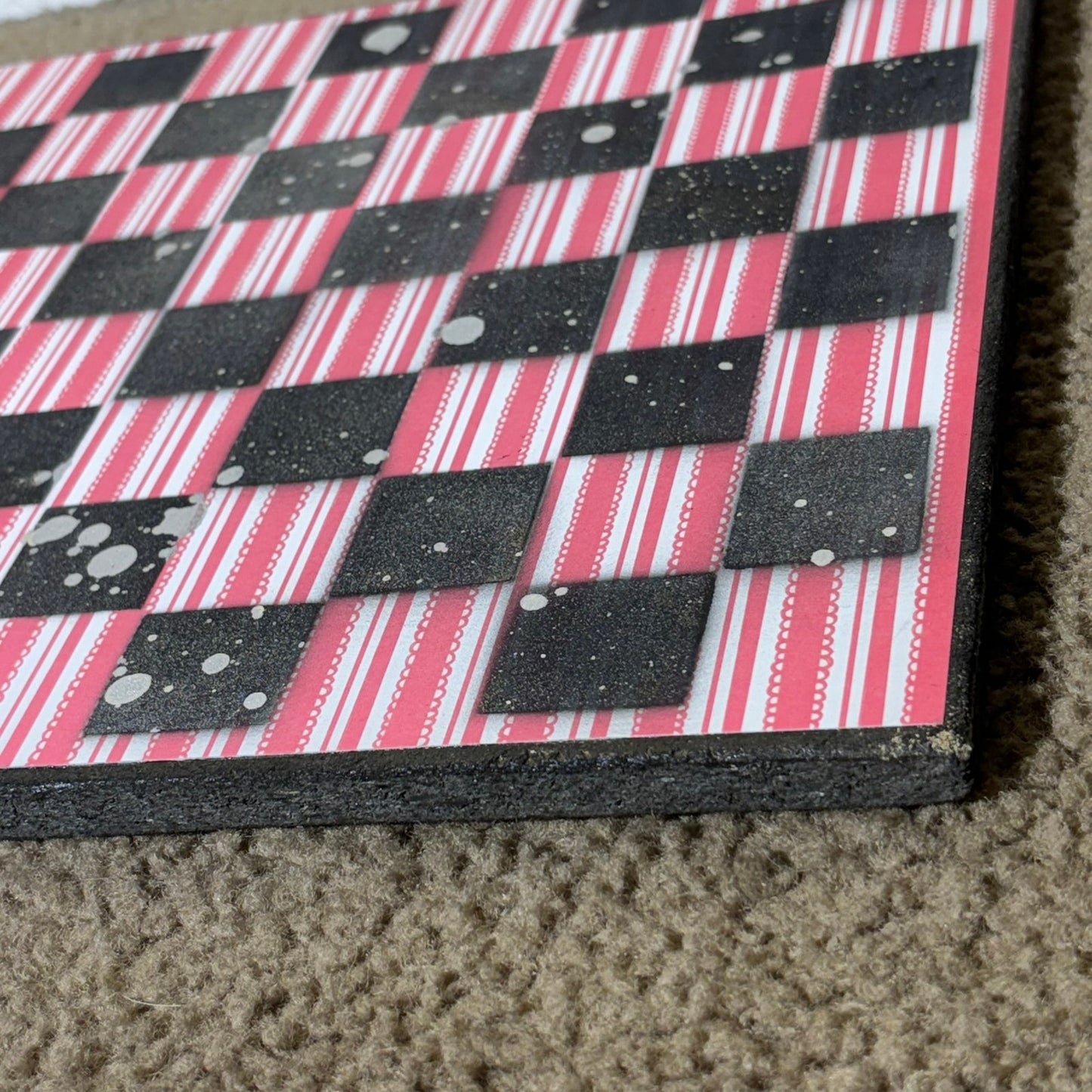 Red Sprinkled Chrome - Scrapbook Chess Board