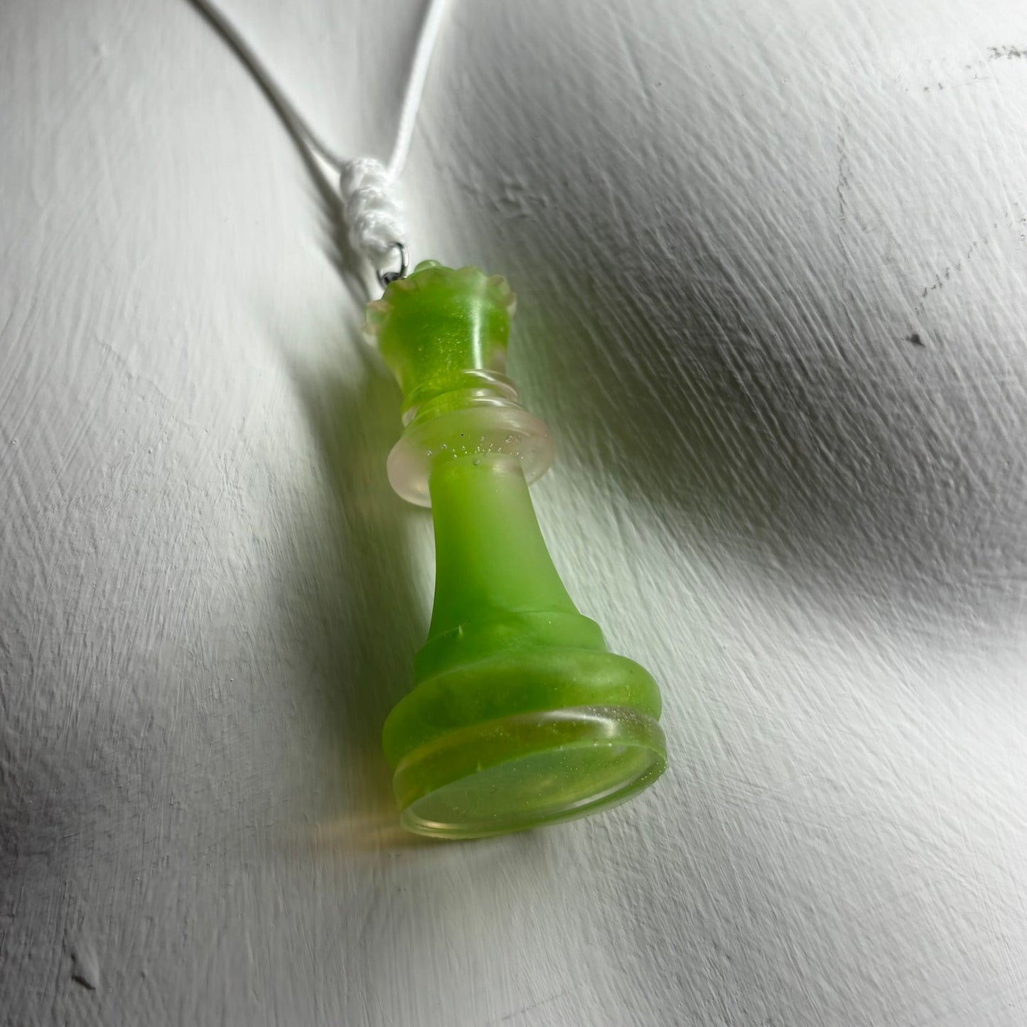 Lemon Green Queen - Handmade Resin Chess Necklace