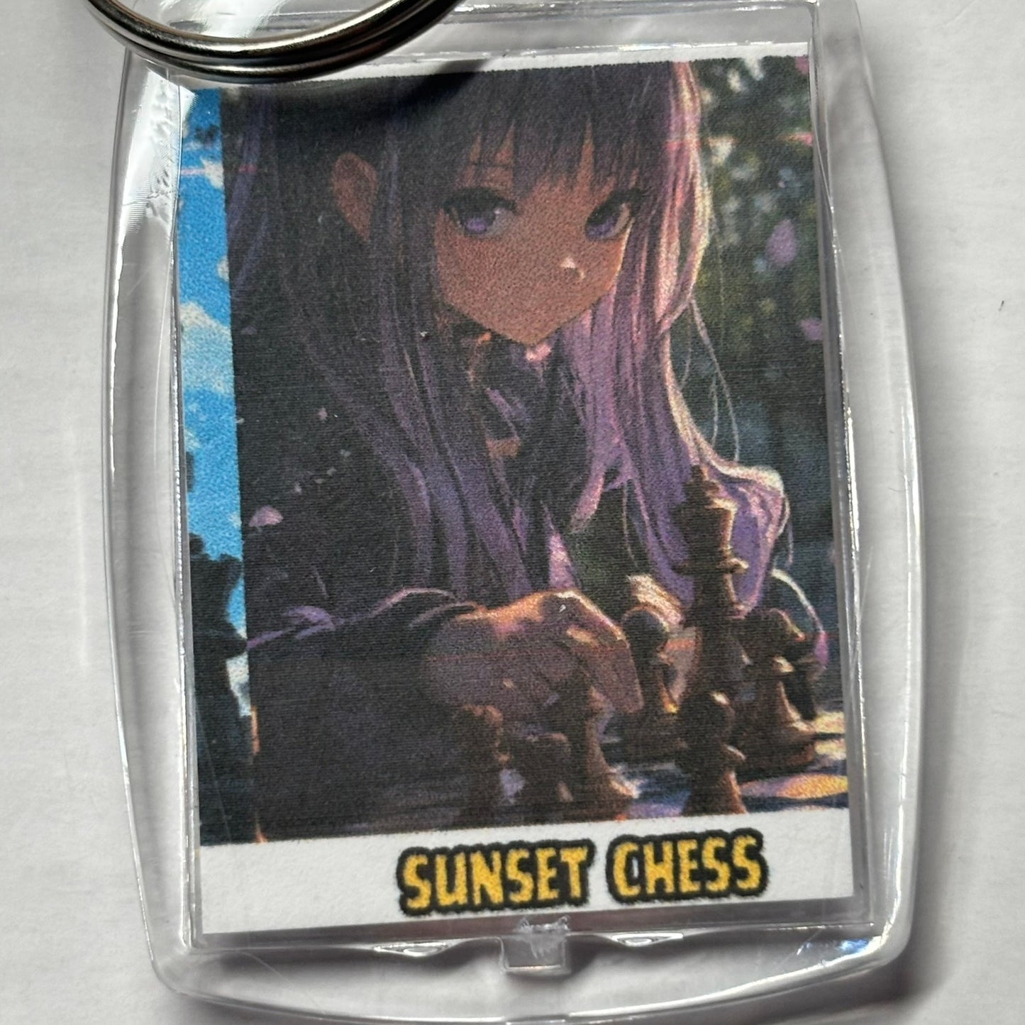 Anime Girl - Chess  Photo Keychain