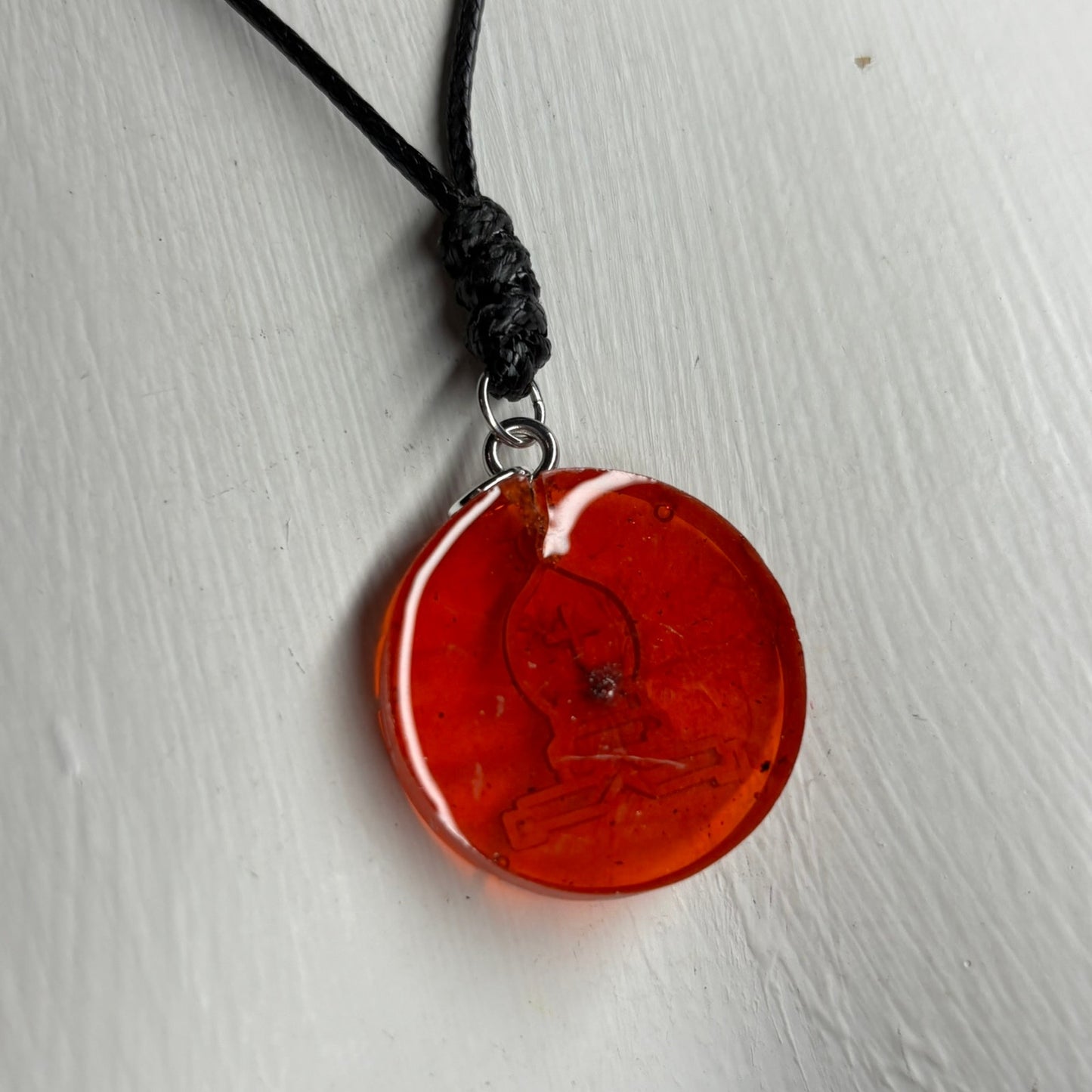 Cherry Red Bishop - Handmade Resin Chess Necklace