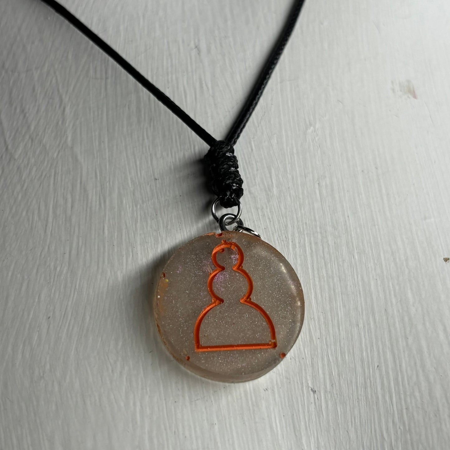 Silver Pawn - Handmade Resin Chess Necklace