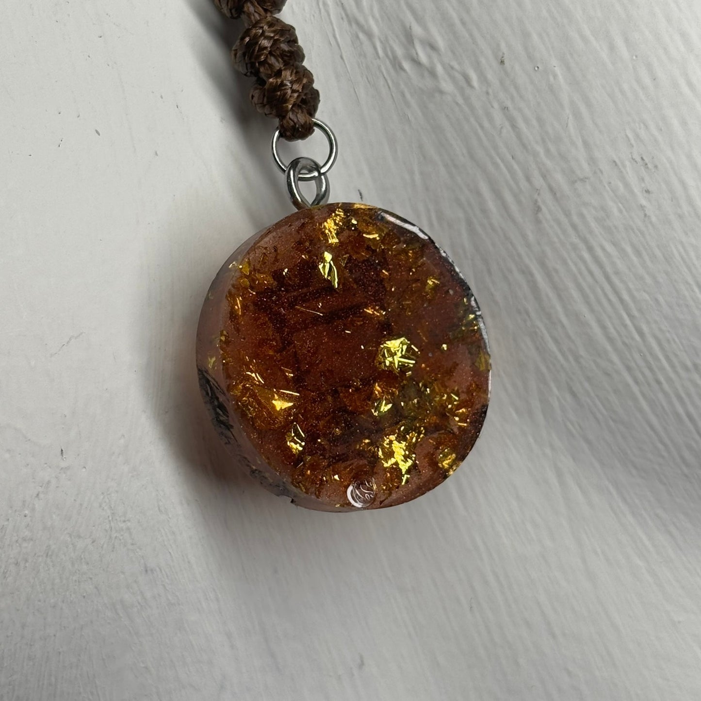 Dark Amber Rook - Handmade Resin Chess Necklace