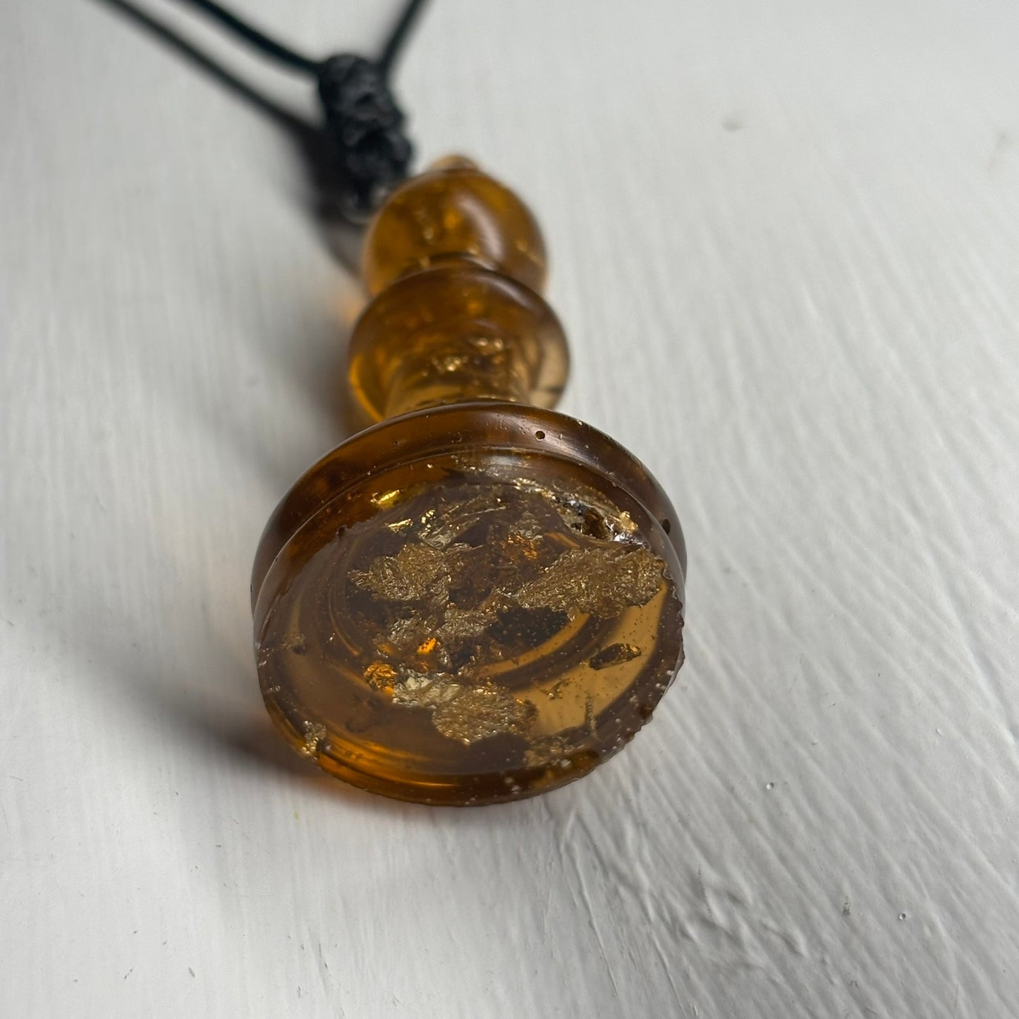 Amber Bishop - Handmade Resin Chess Necklace