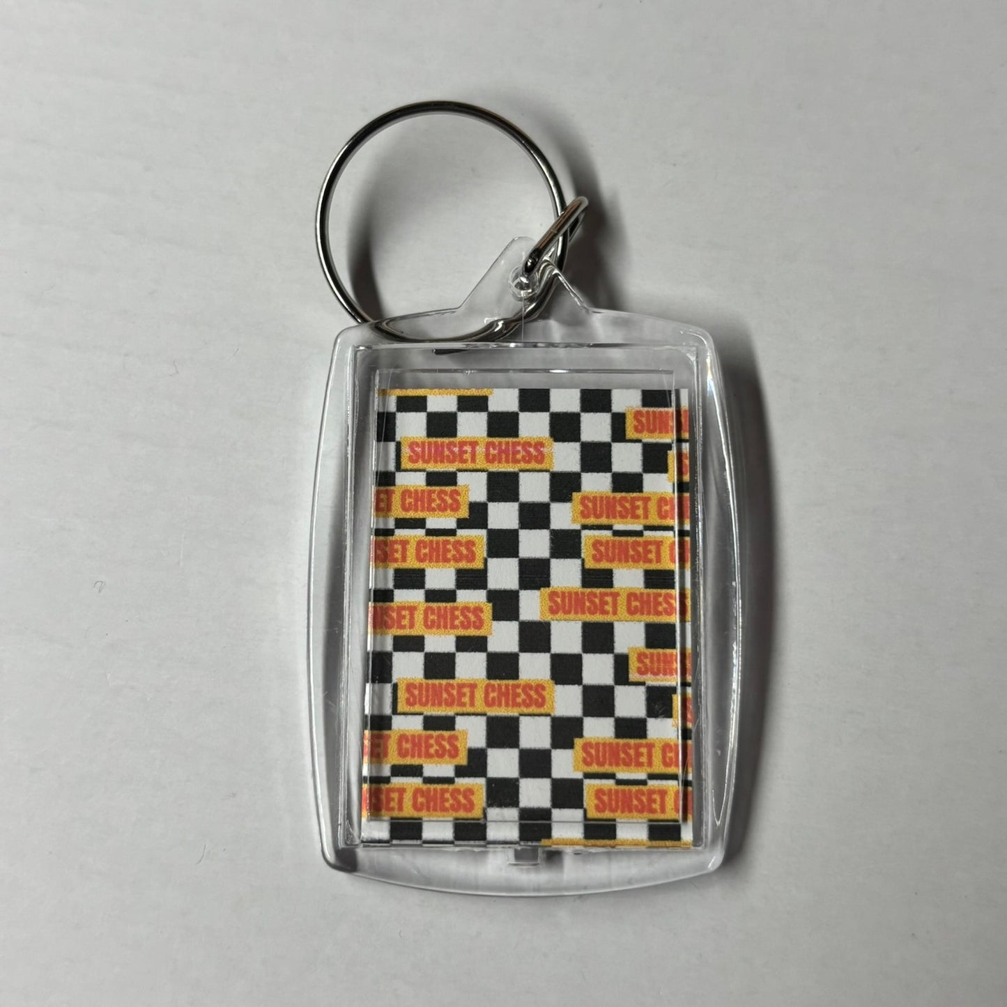 Mystery Man - Sunset Chess Photo Keychain