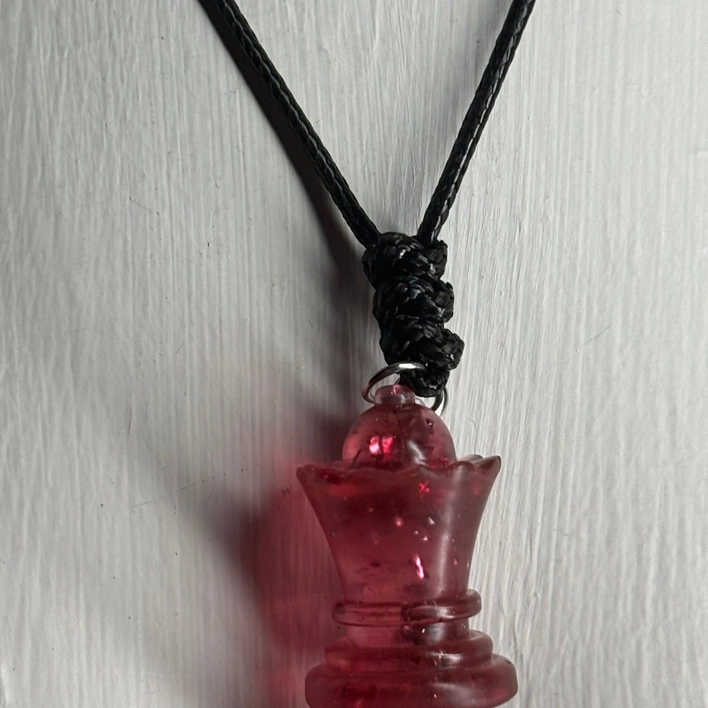 Dark Crystal Red Queen - Handmade Resin Chess Necklace