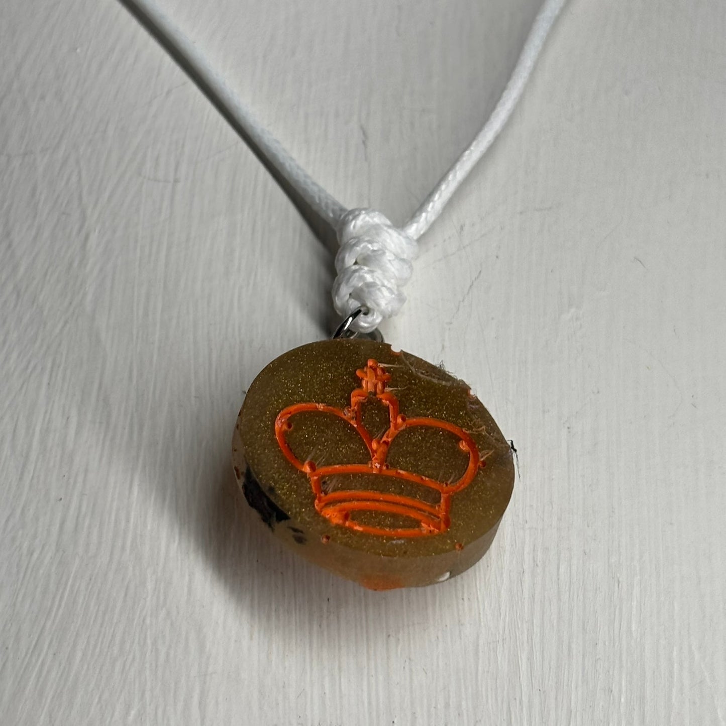 Dirty Brown King - Handmade Resin Chess Necklace