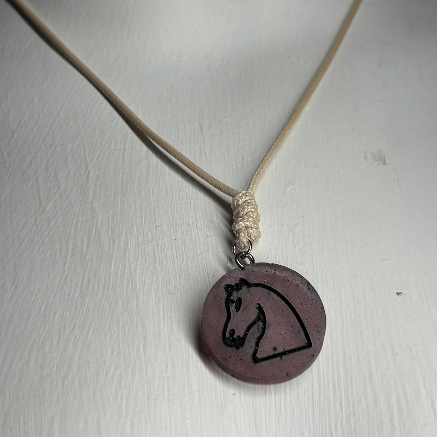 Royal Brown Knight - Handmade Resin Chess Necklace