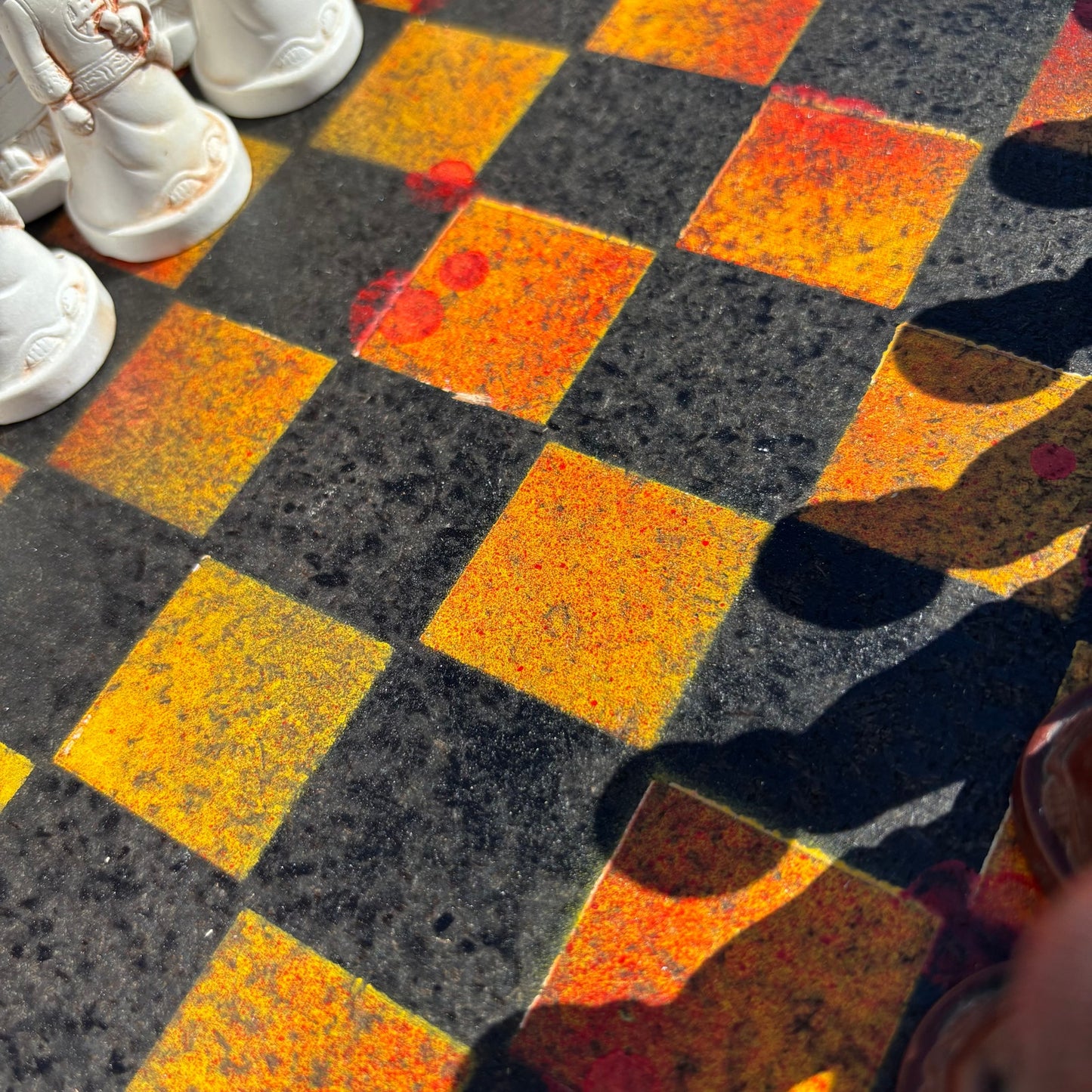 Fire Orange & Black  - Chinese Edition Chess Set