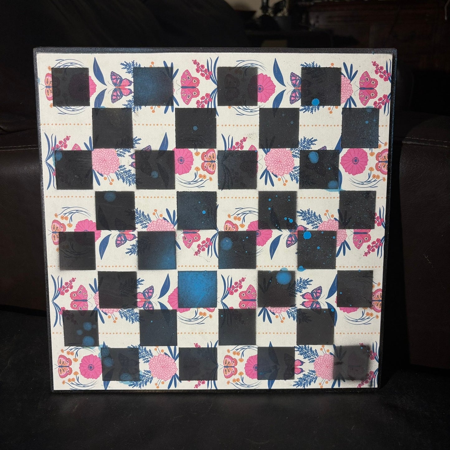 Vintage White Backdrop - Scrapbook Chess Board