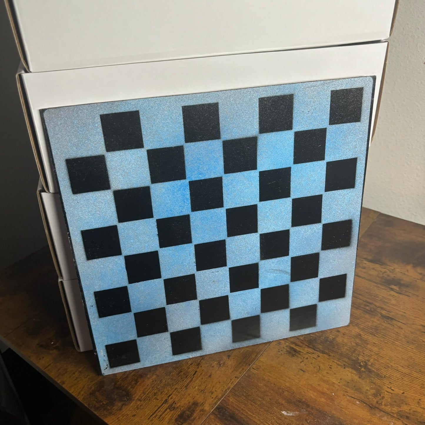 Blue Sky - Painted Chess Board