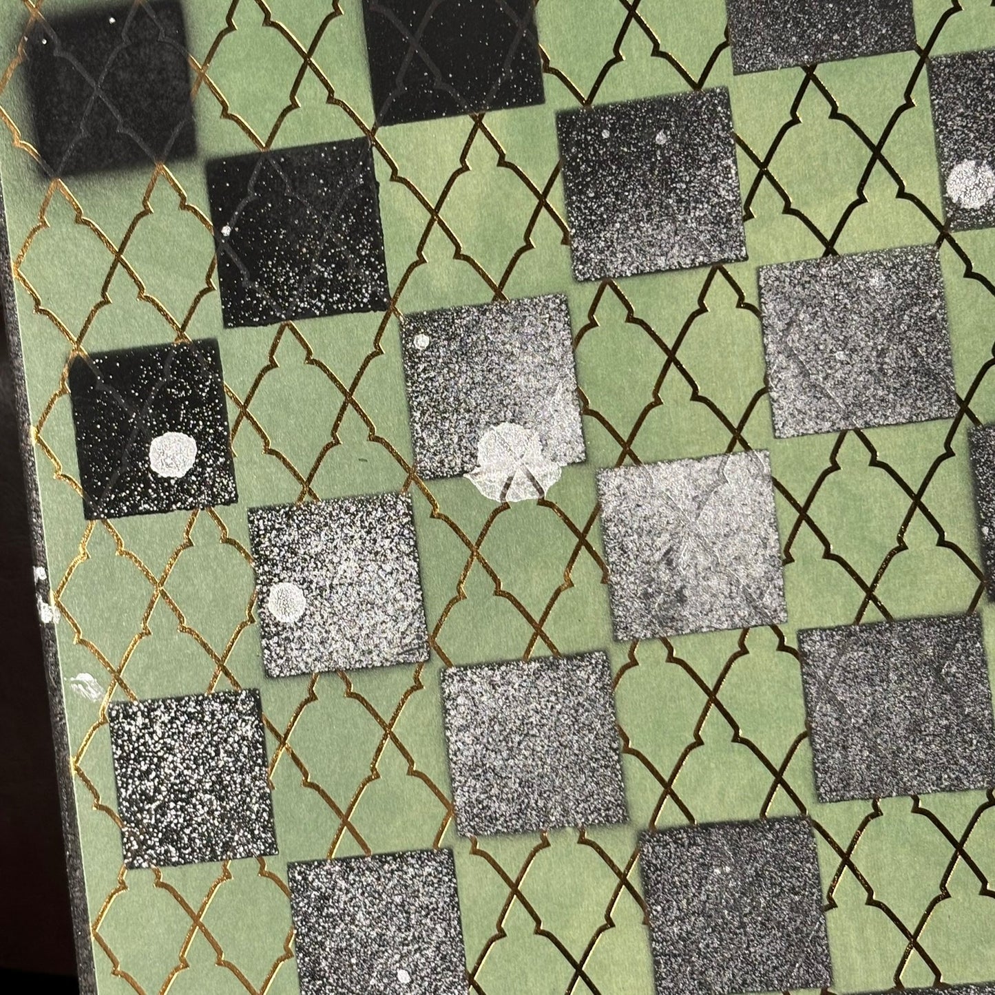 Vintage Green - Scrapbook Chess Board
