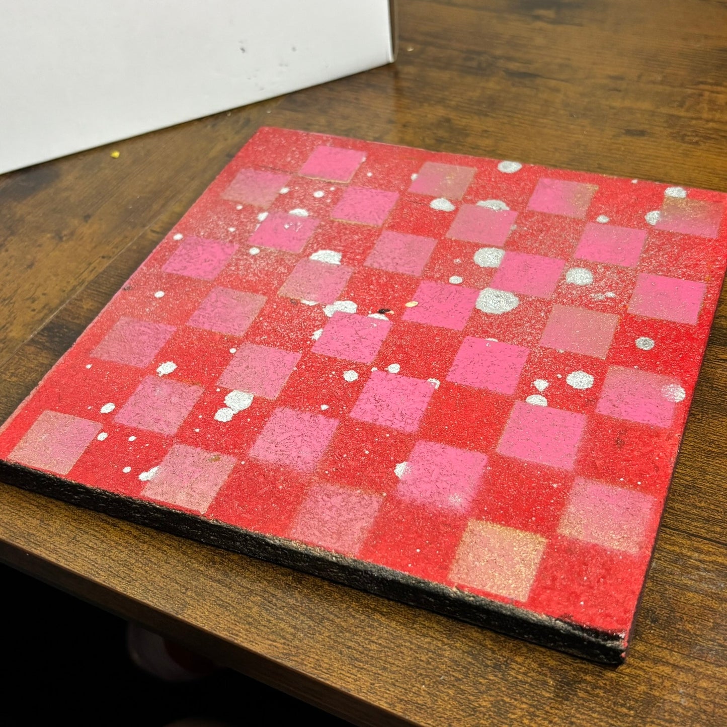 Pink & Red - Painted Double Sided Chess Board