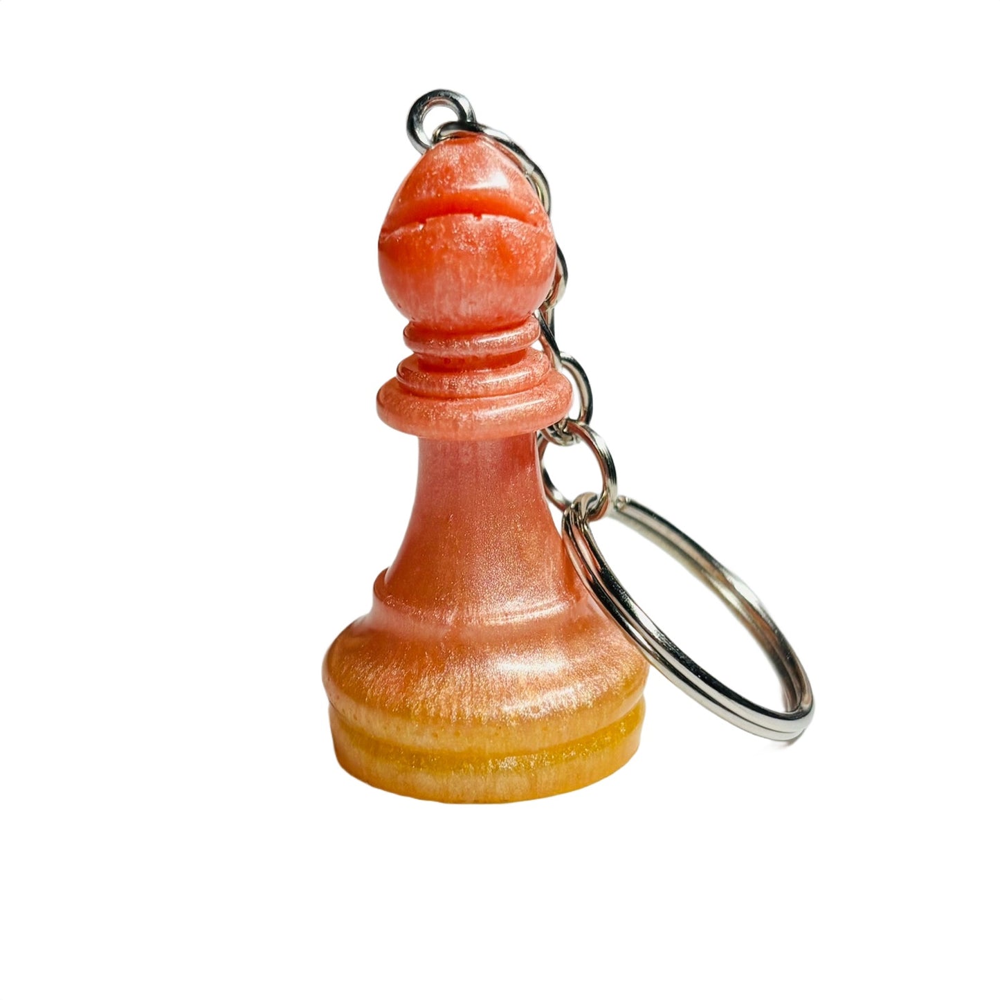 Sunset Peach Bishop - Handmade Resin Keychain