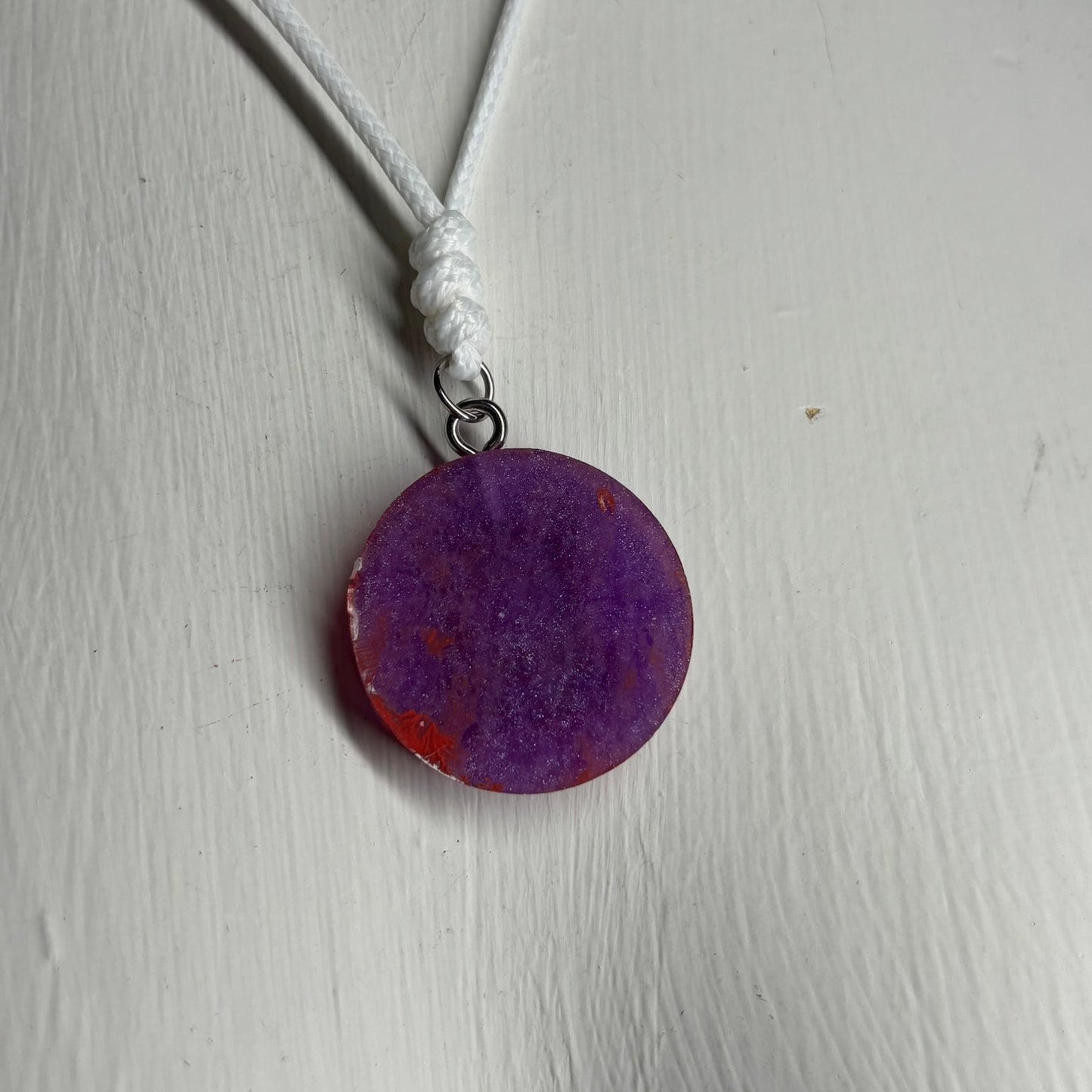 Purple Red Rook - Handmade Resin Chess Necklace
