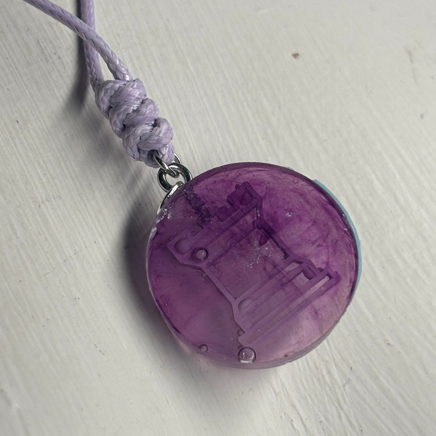 Purple Rook - Handmade Resin Chess Necklace