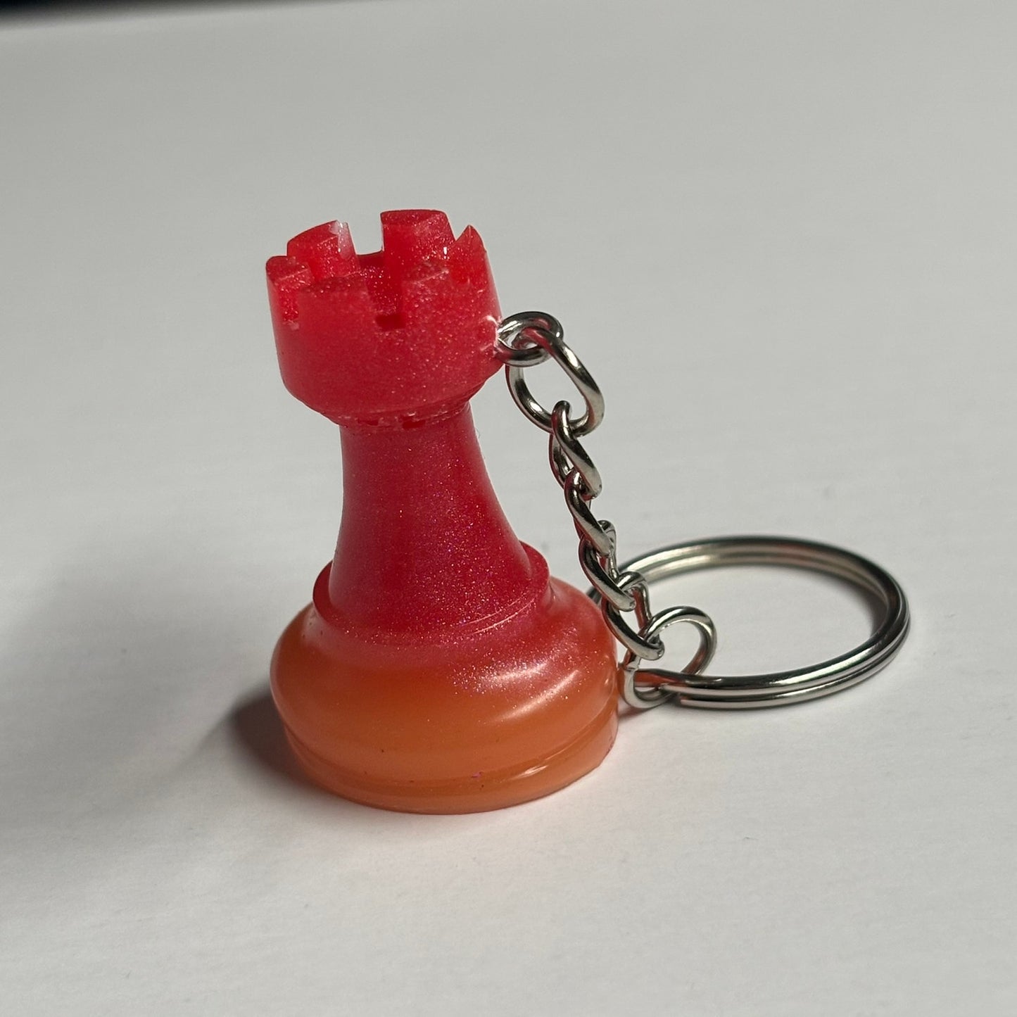 Red Orange Rook - Handmade Resin Keychain