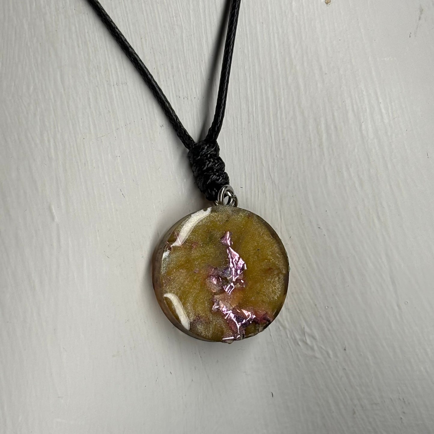 Dark Yellow Queen - Handmade Resin Chess Necklace